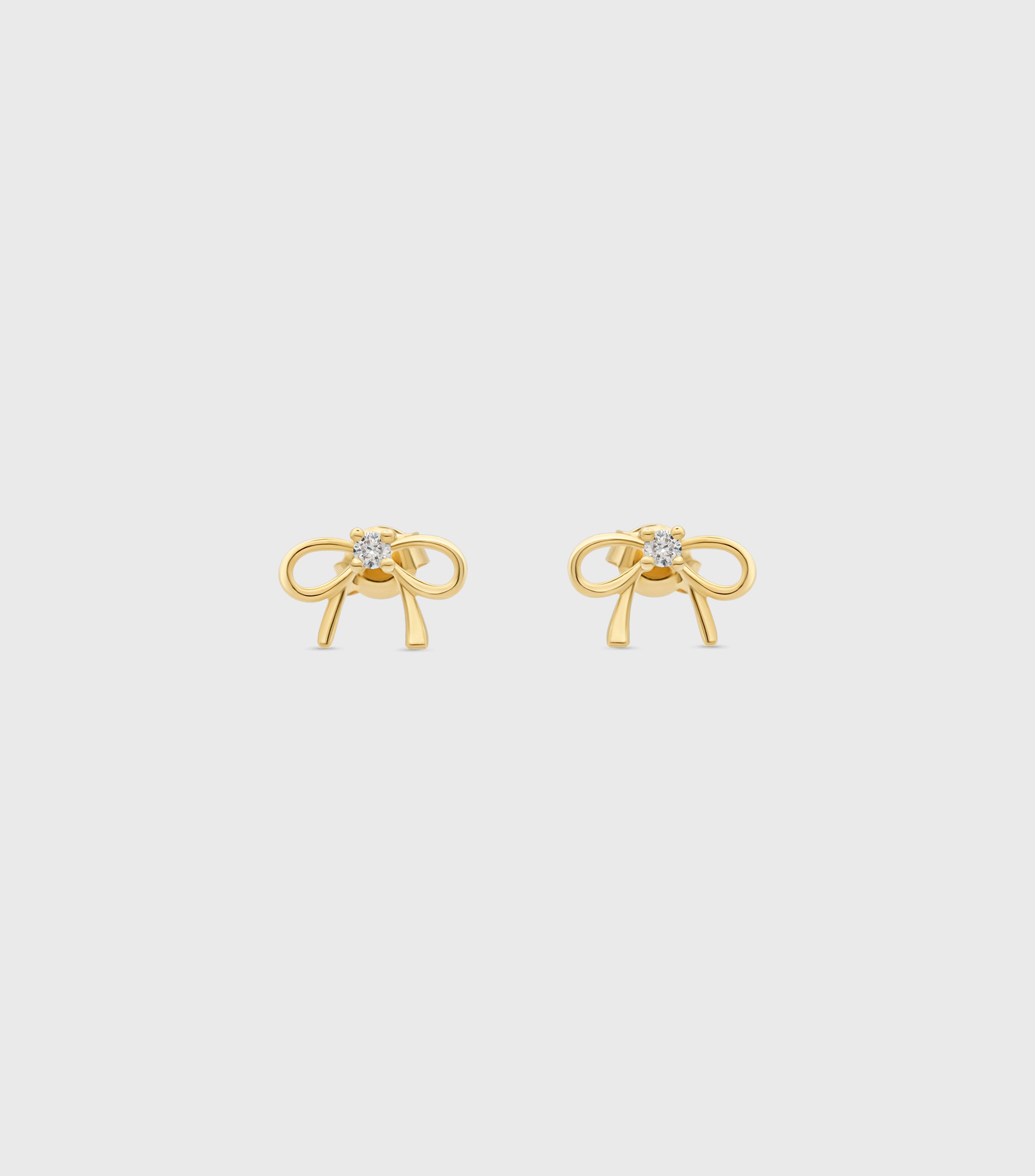 9K Bow Earrings with Lab Grown Diamonds