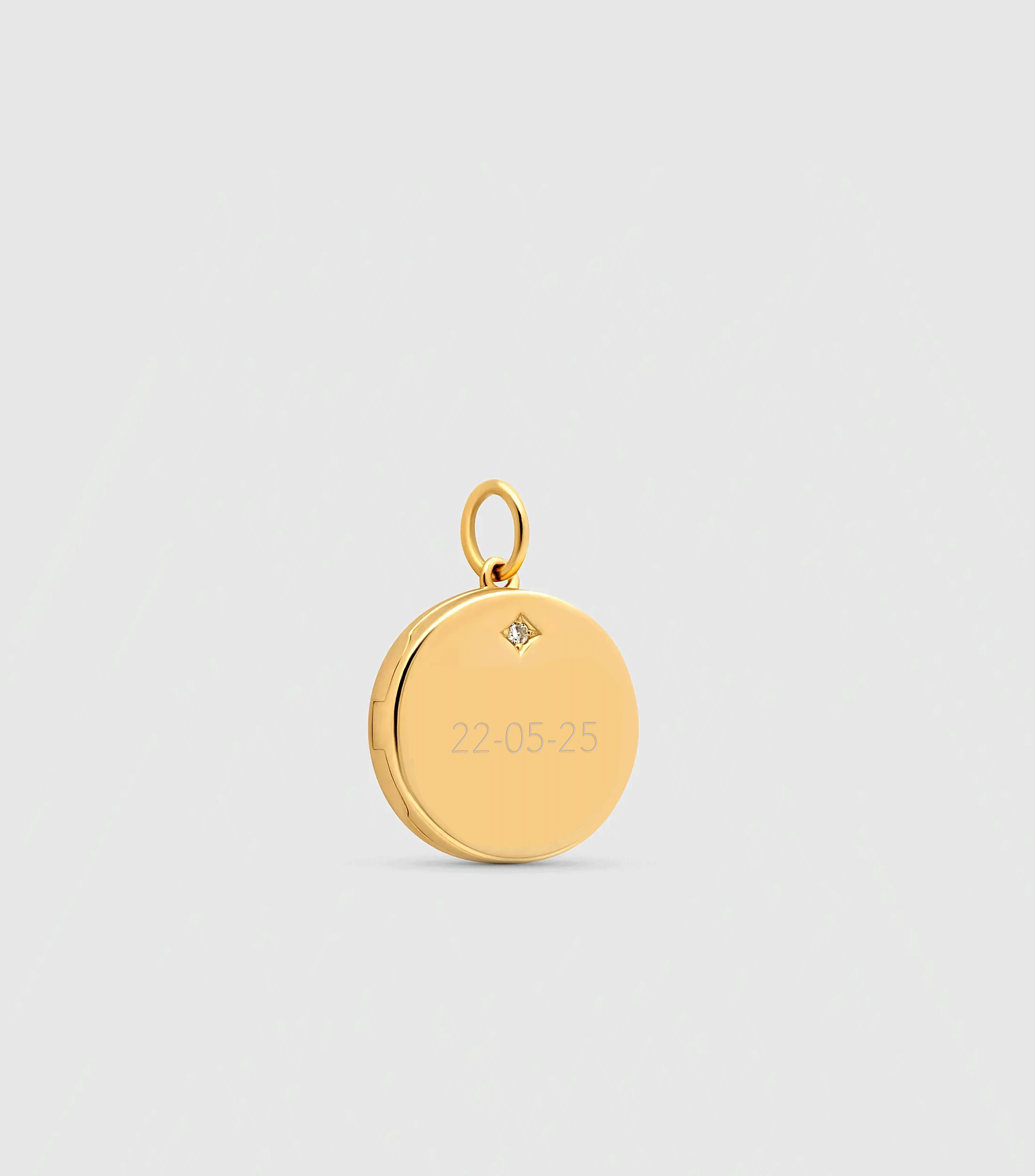 9K Solid Gold Blessed Engraving Locket with Lab Grown Diamond