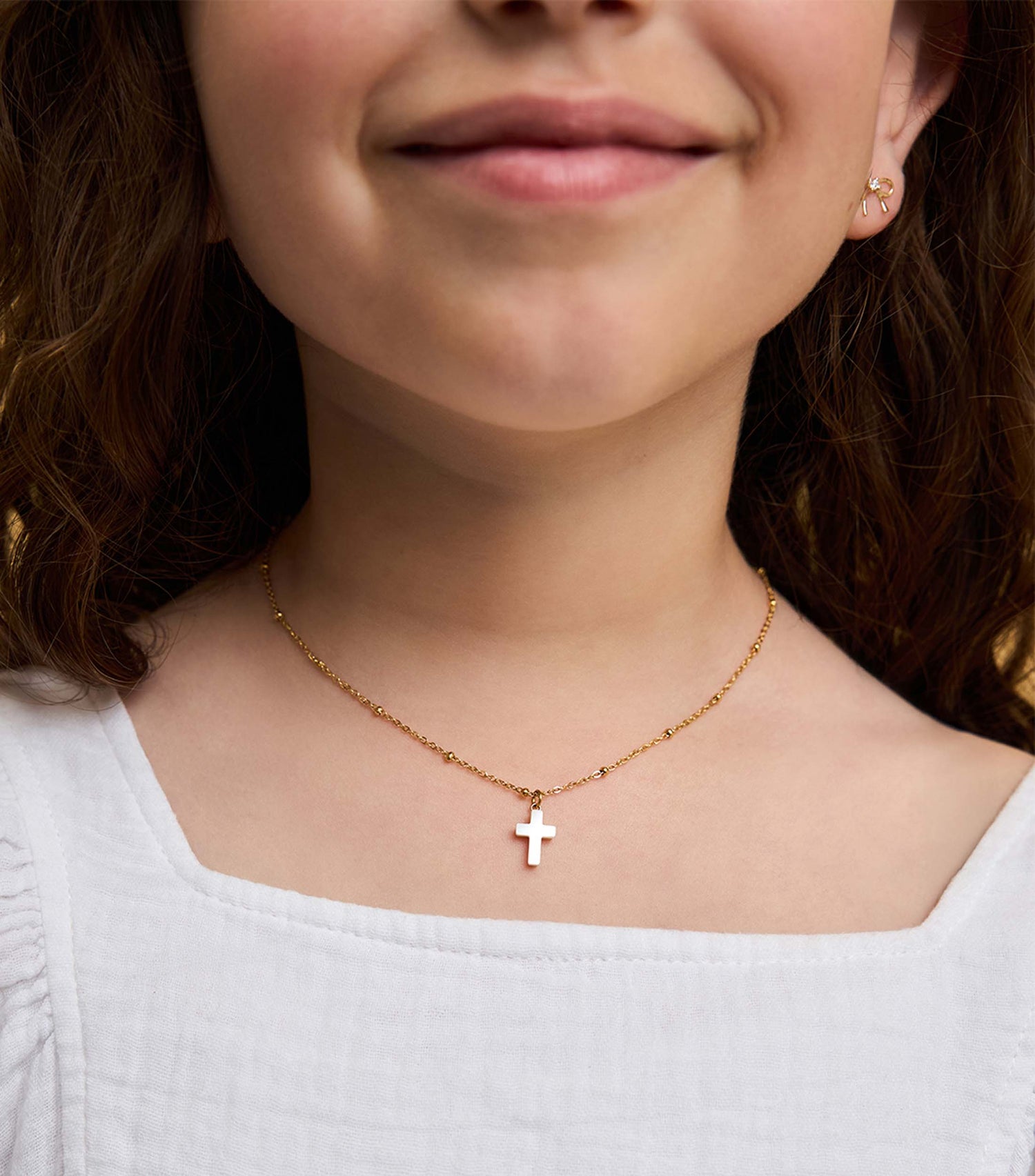 Cross Ball Chain Necklace