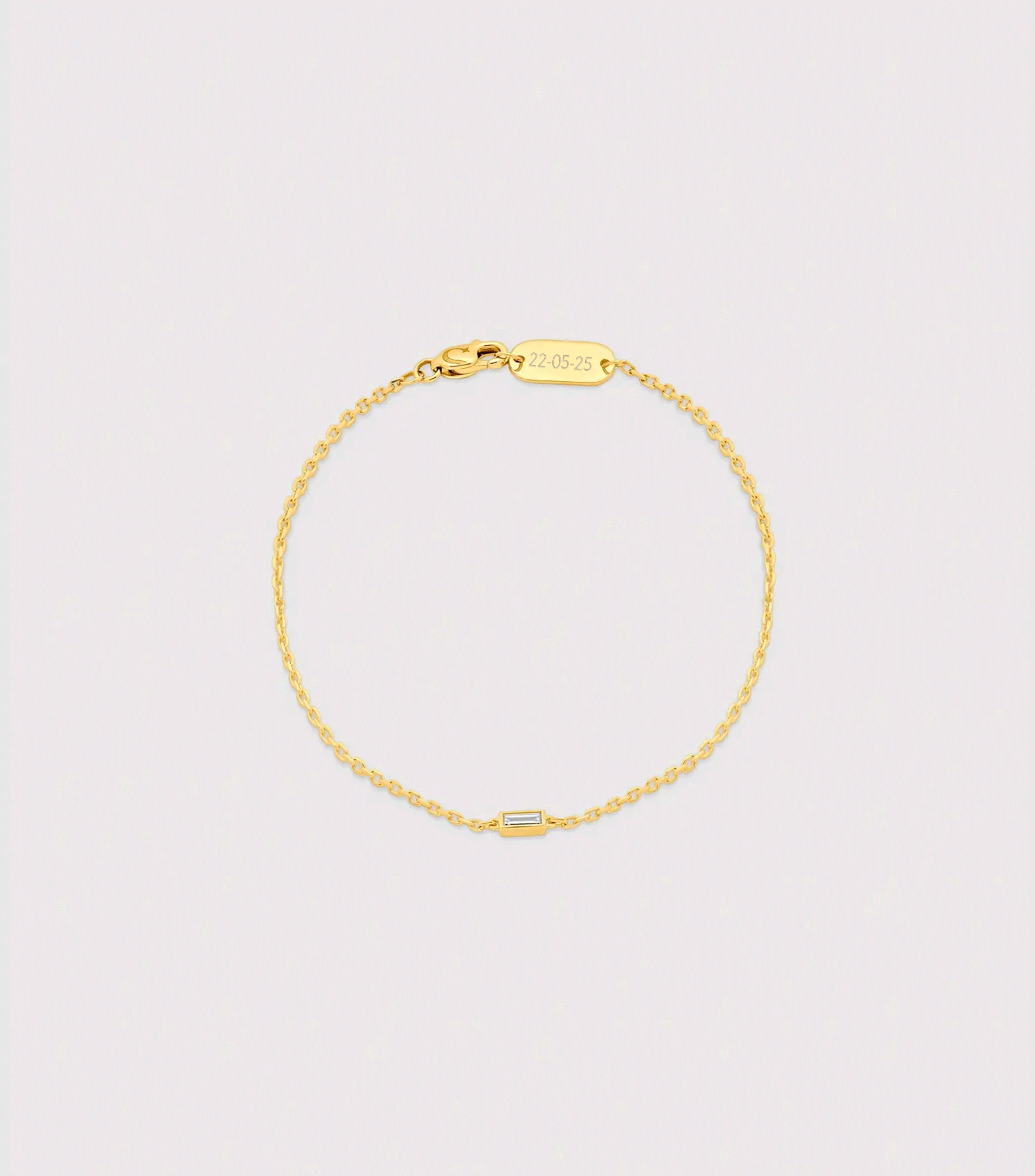 Baguette Diamond Cut Bracelet with Blessed Engravable Pendant