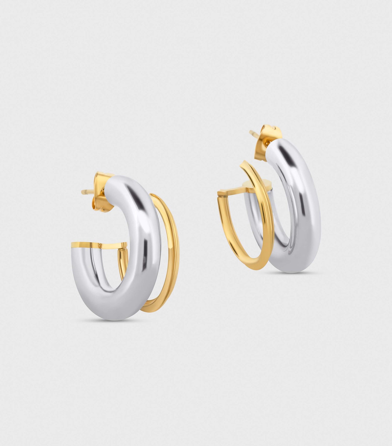 Two Tone Saturn Hoops