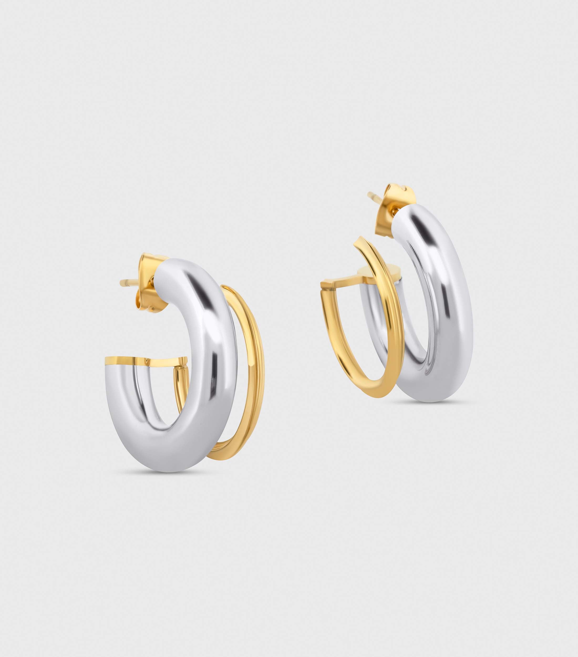 Two Tone Saturn Hoops
