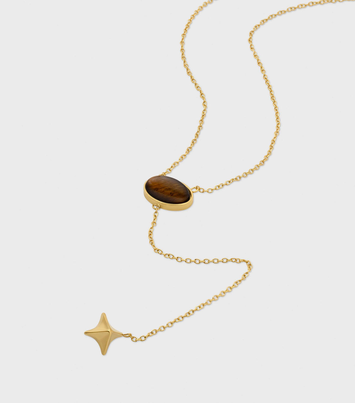 Tiger Eye Star Drop Necklace