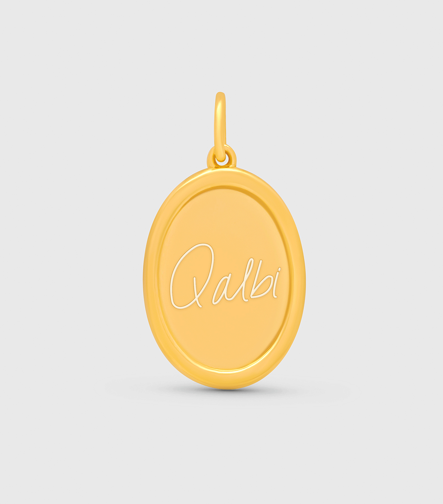 18k Solid Gold Fine Celestial Pendant with Script or Engraving