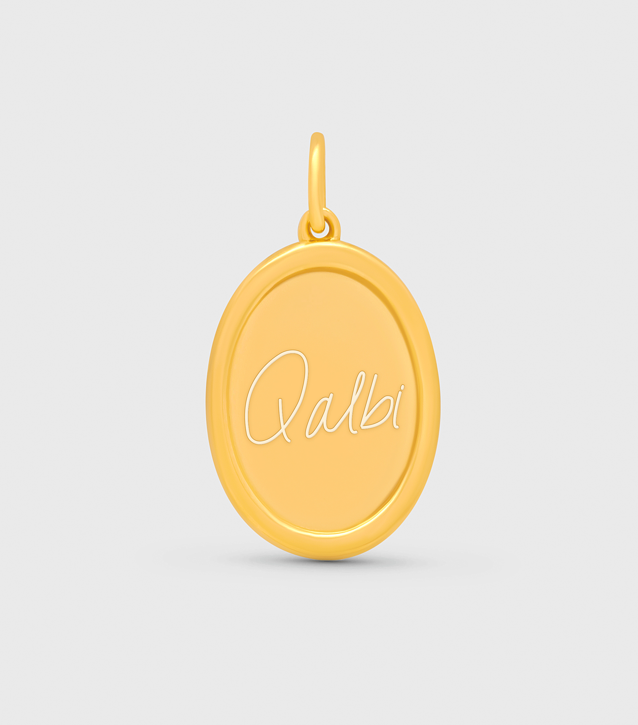 18k Solid Gold Fine Celestial Pendant with Script or Engraving