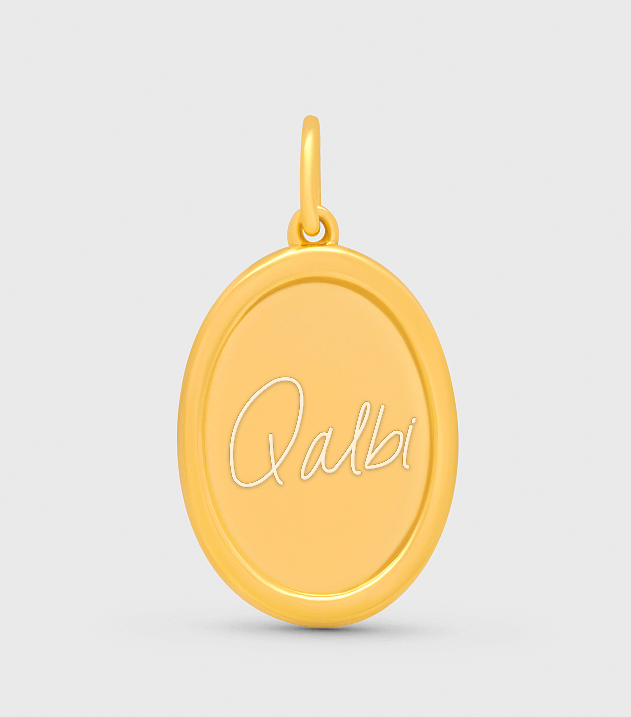18k Solid Gold Fine Celestial Pendant with Script or Engraving
