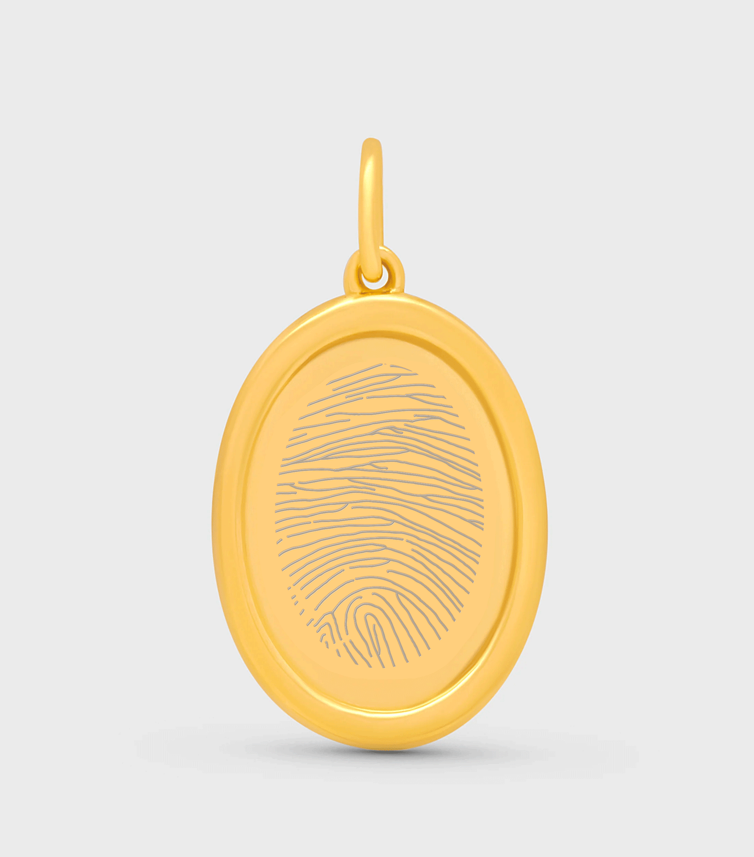 18k Solid Gold Fine Celestial Pendant with Fingerprint