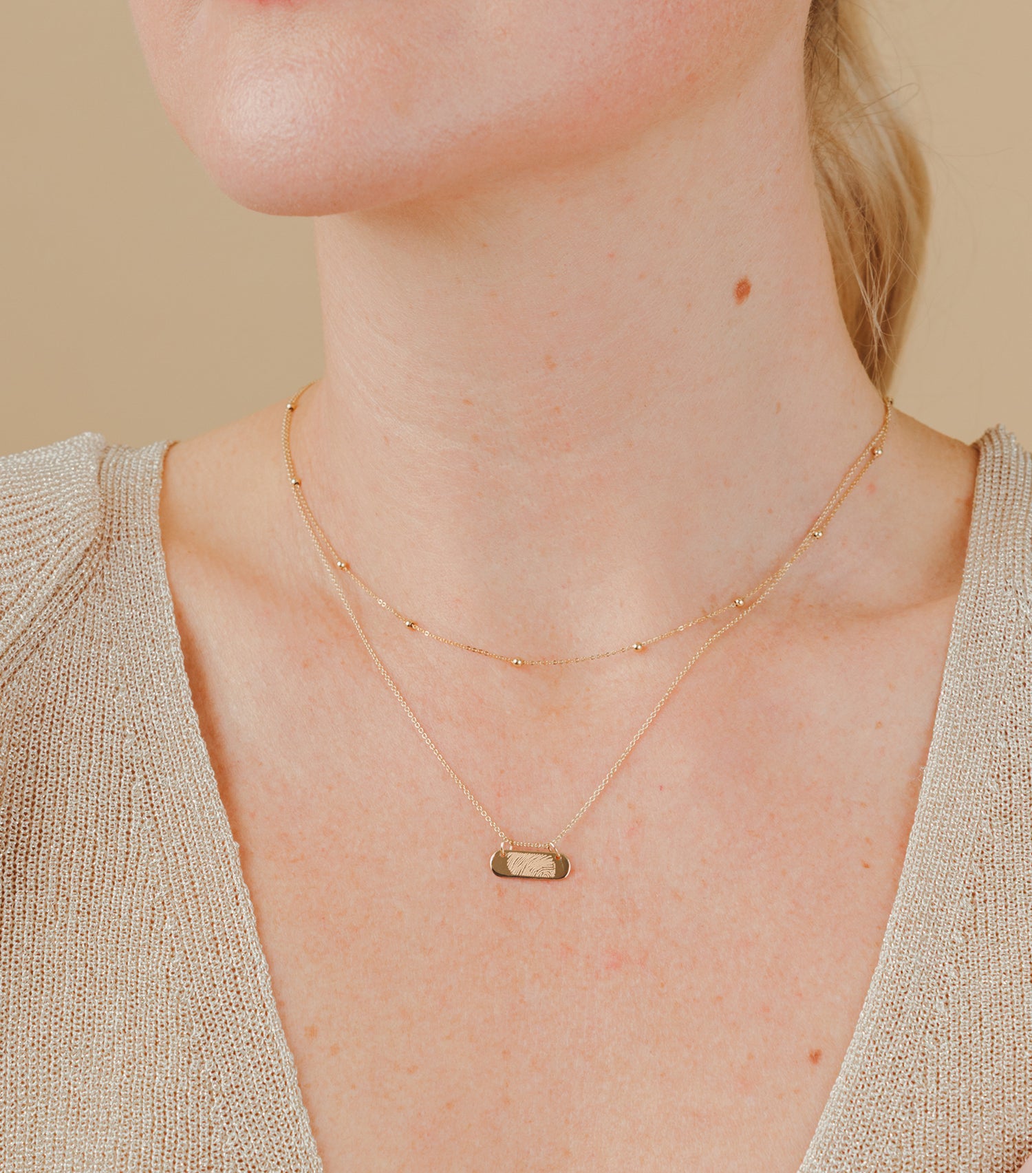 9K Solid Gold Engraving Bar Charm