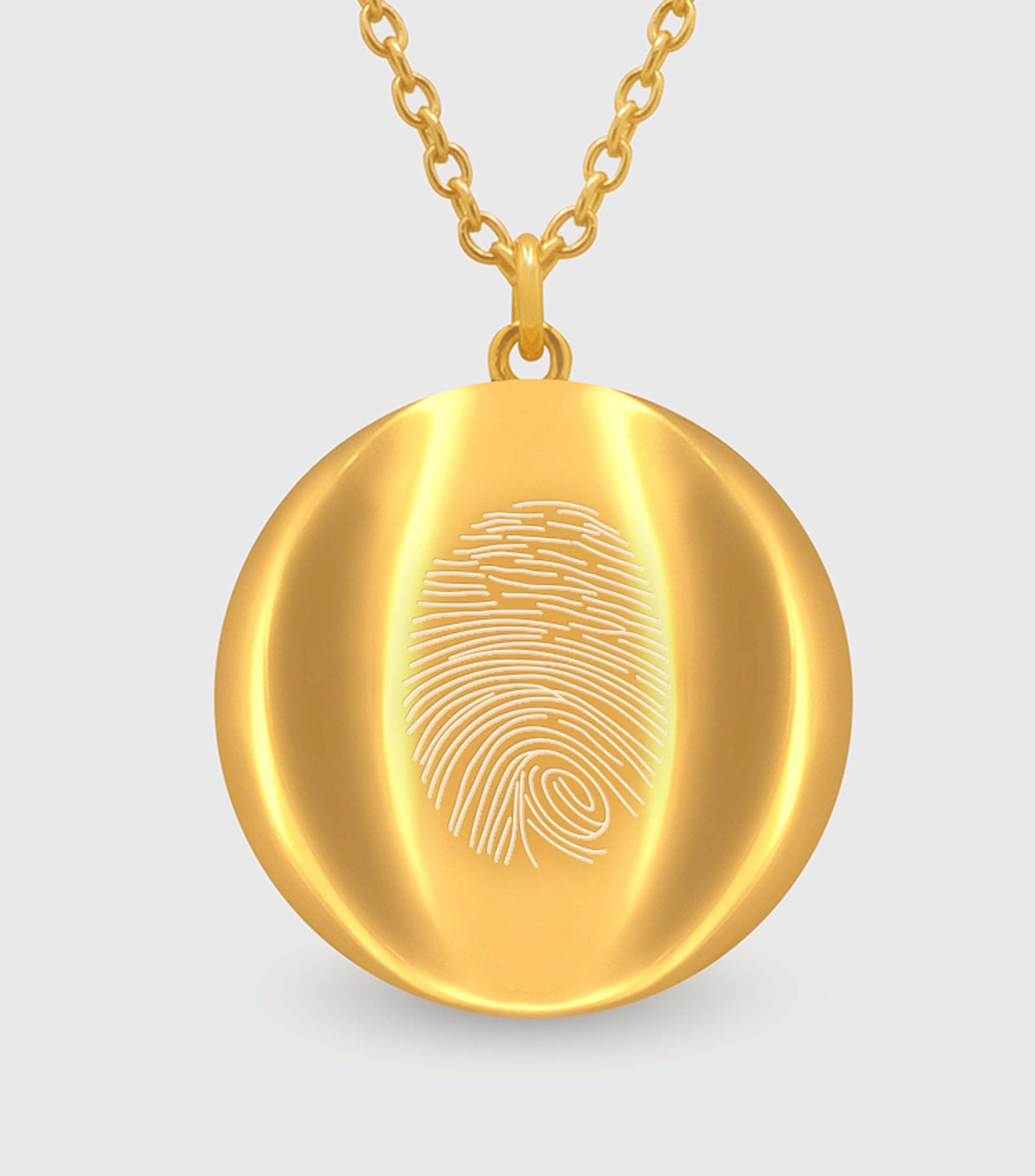 Celestial Demi-Fine Pendant Necklace with Fingerprint