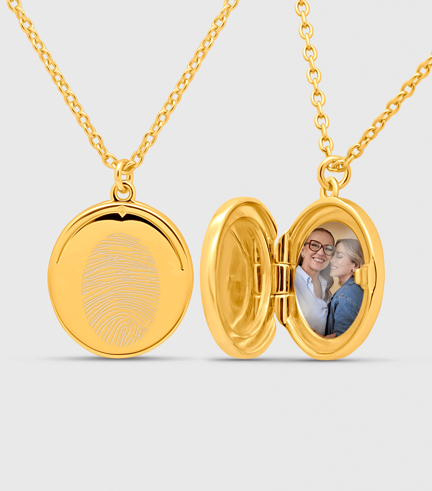 Celestial Fingerprint Oval Locket in Vermeil