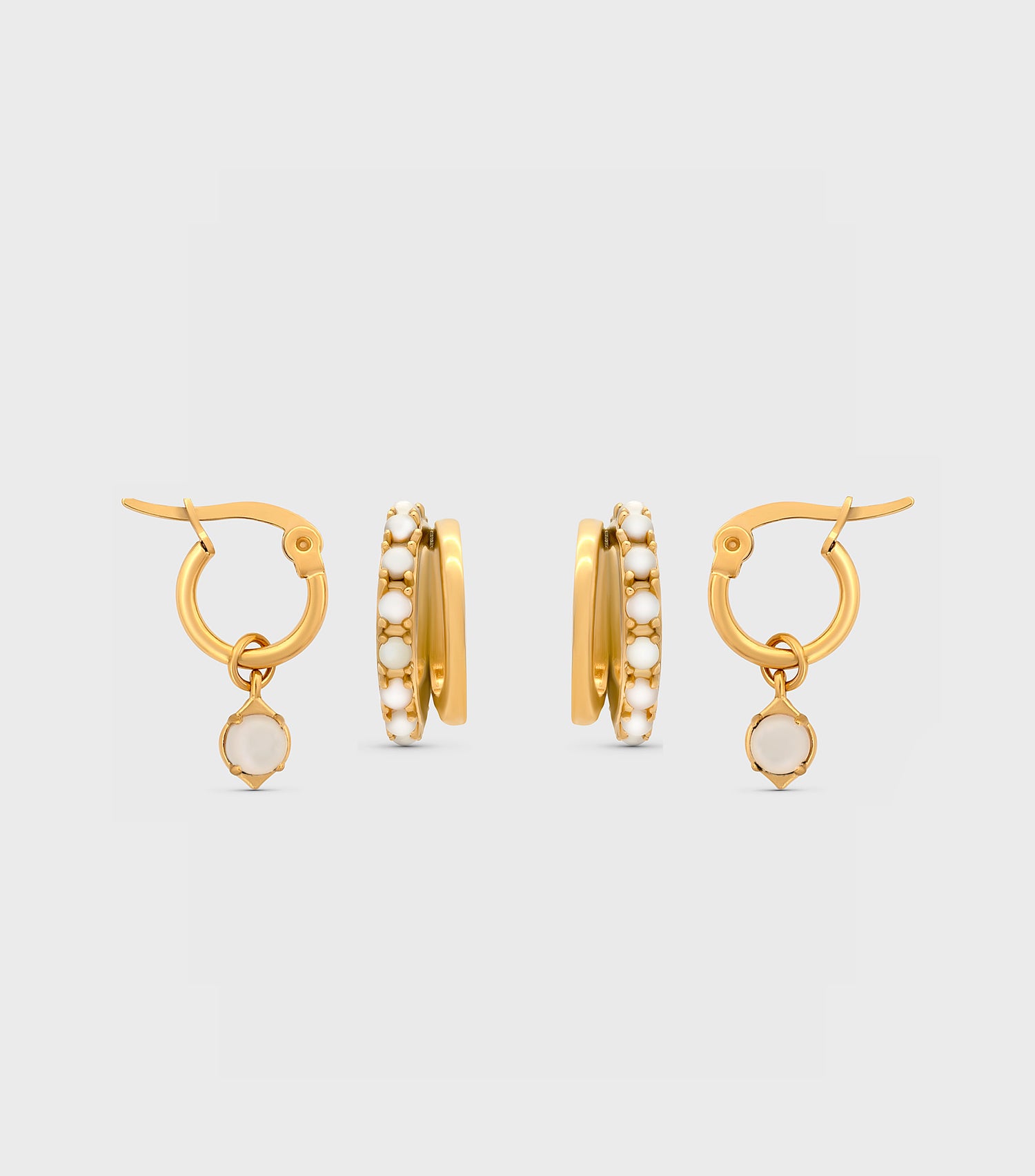 Mother of Pearl Crescent Cuffs & Mother of Pearl Wish Upon a Star Earrings Gift Set