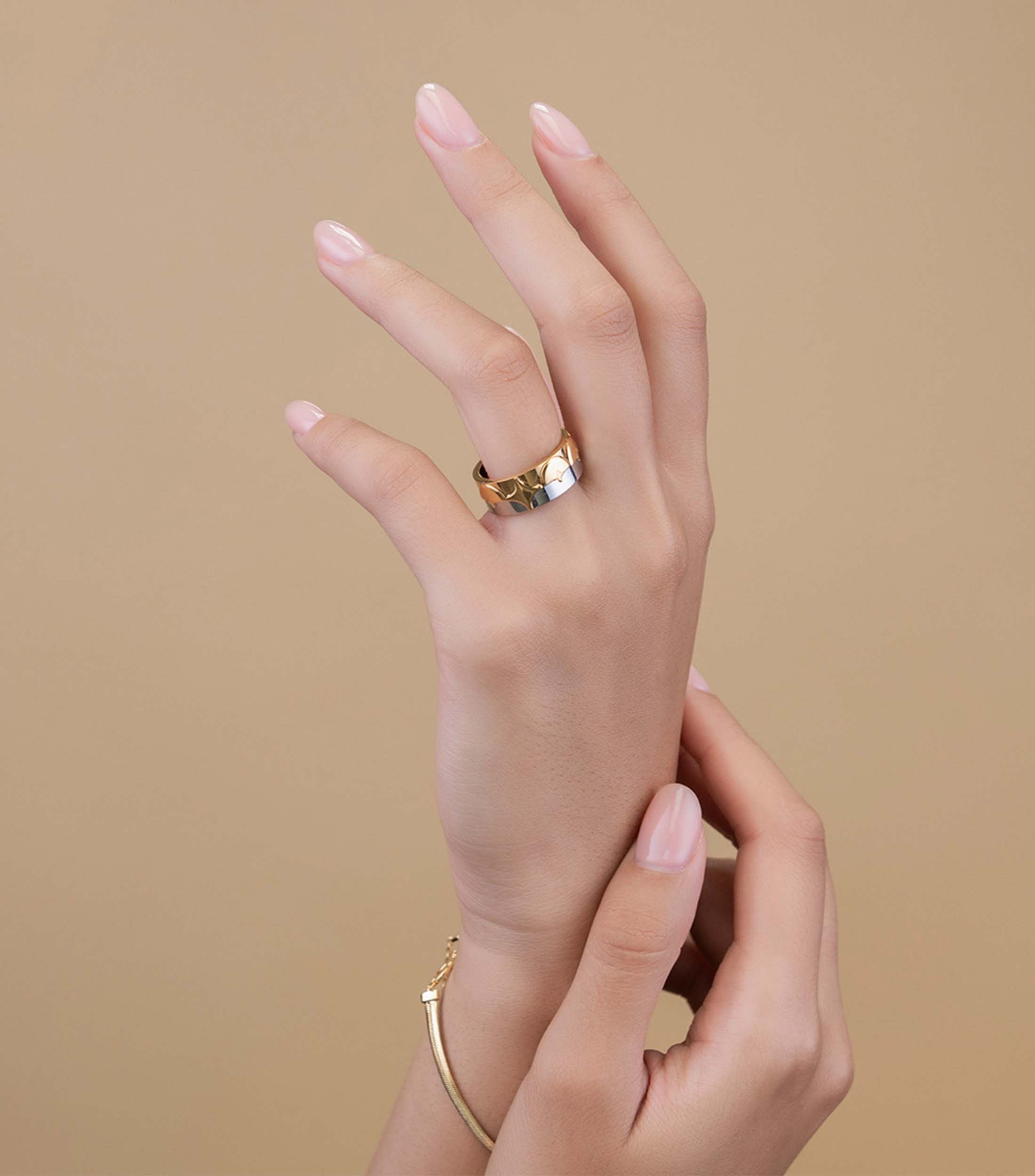 Two Toned Ring & Two Toned Hoops Gift Set