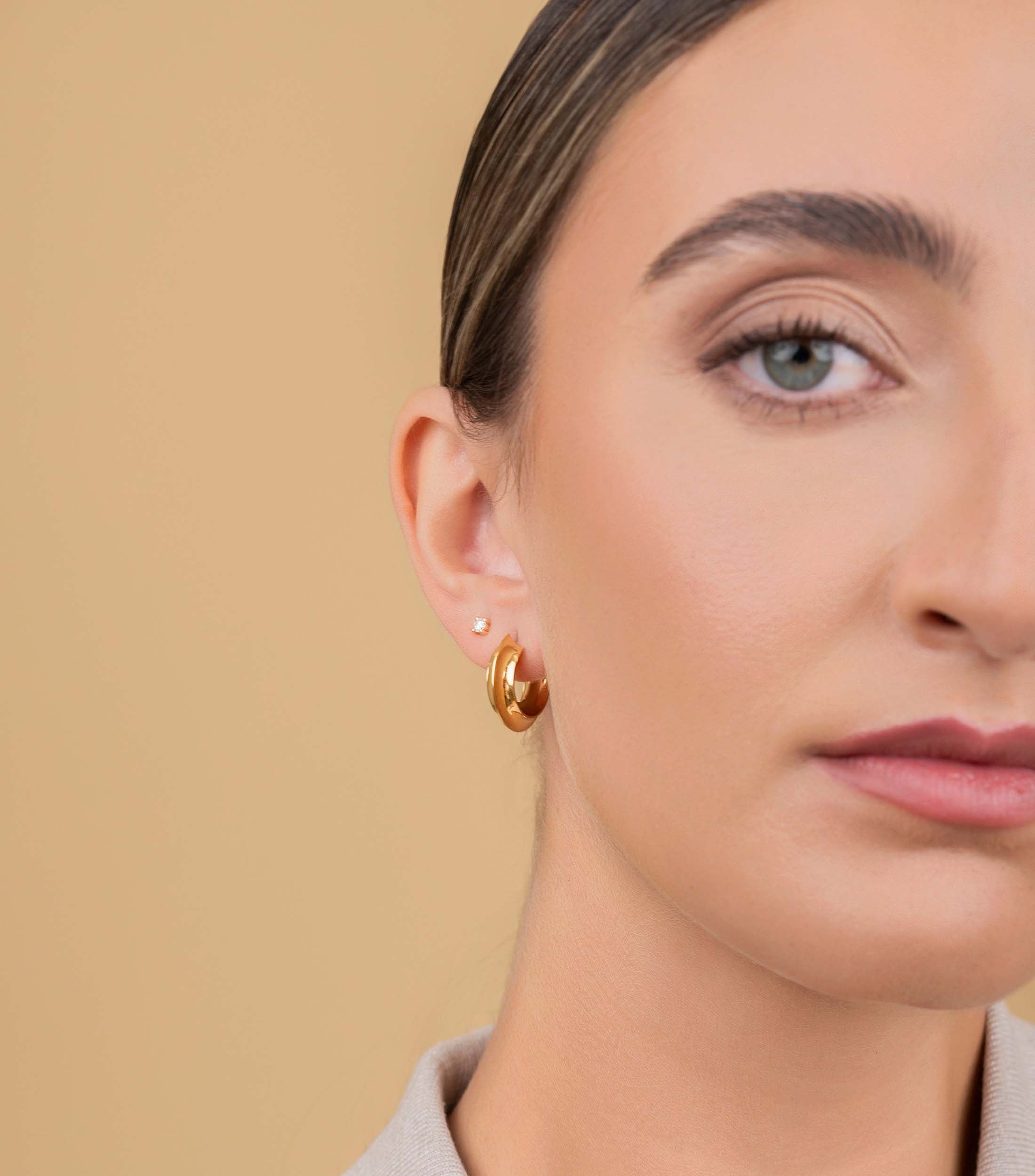 Se-Luna Hoop Medium Earrings in Gold