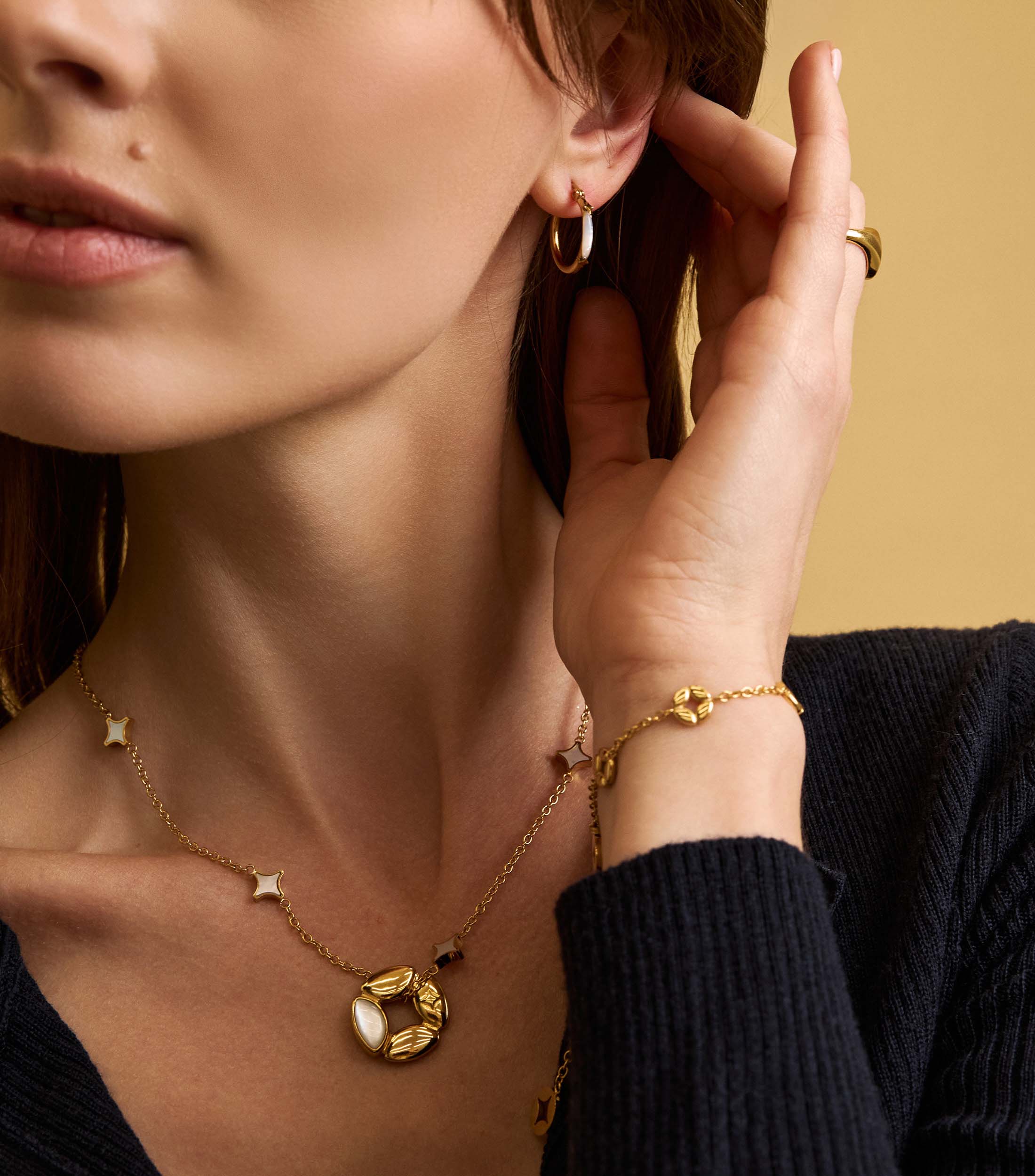 Lustre Mother Of Pearl Hoops