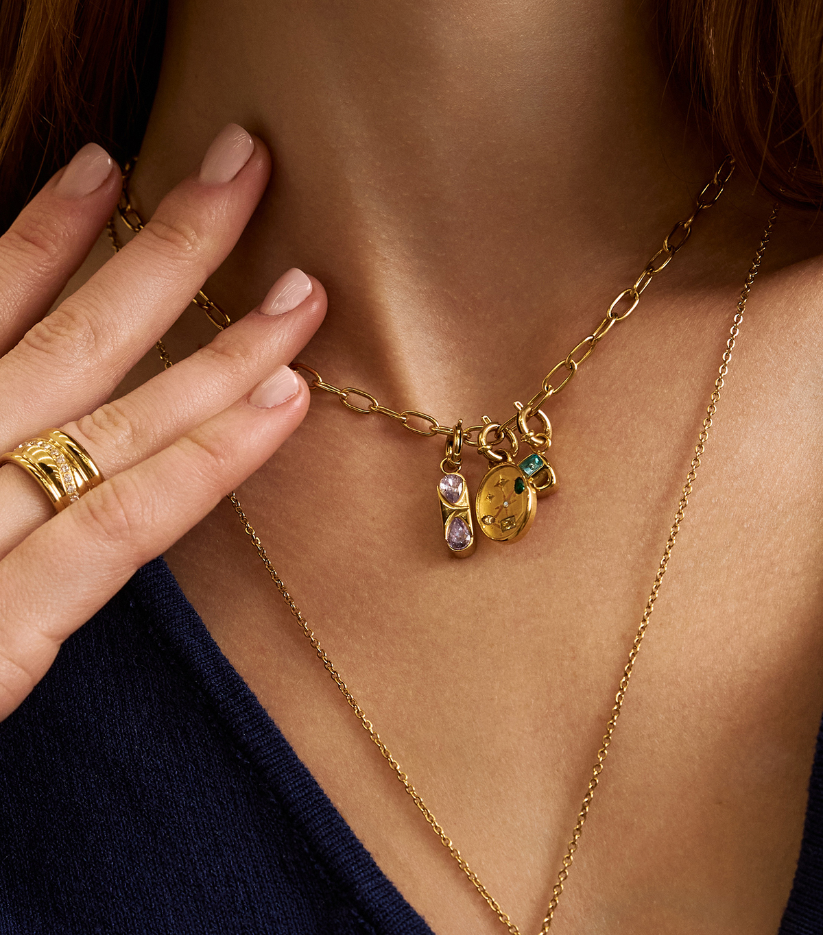 Charm Link Necklace Gift Set