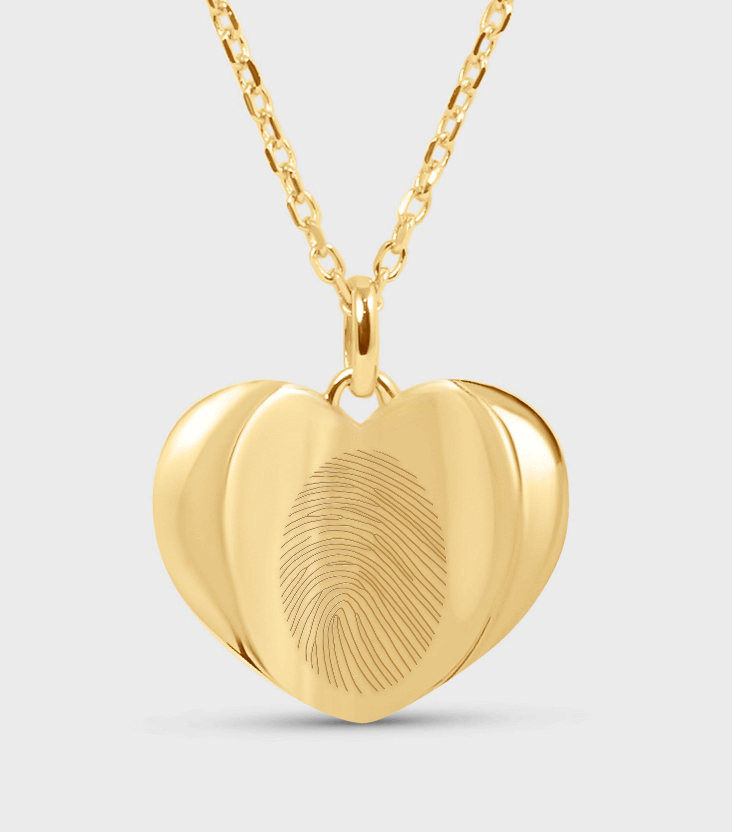 Celestial Demi-Fine Heart Pendant Necklace with Fingerprint