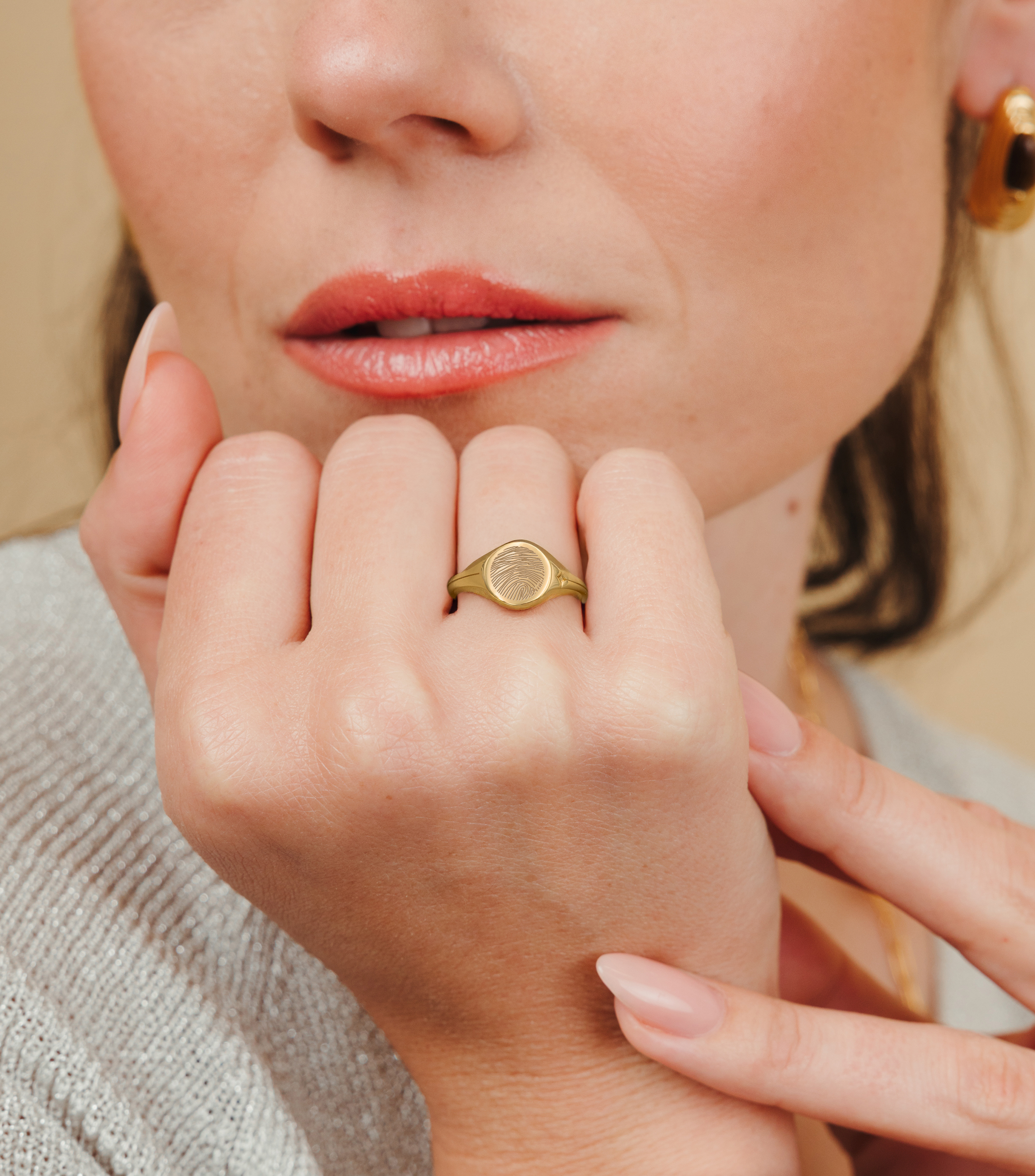 Celestial Fingerprint Demi-Fine Signet Ring