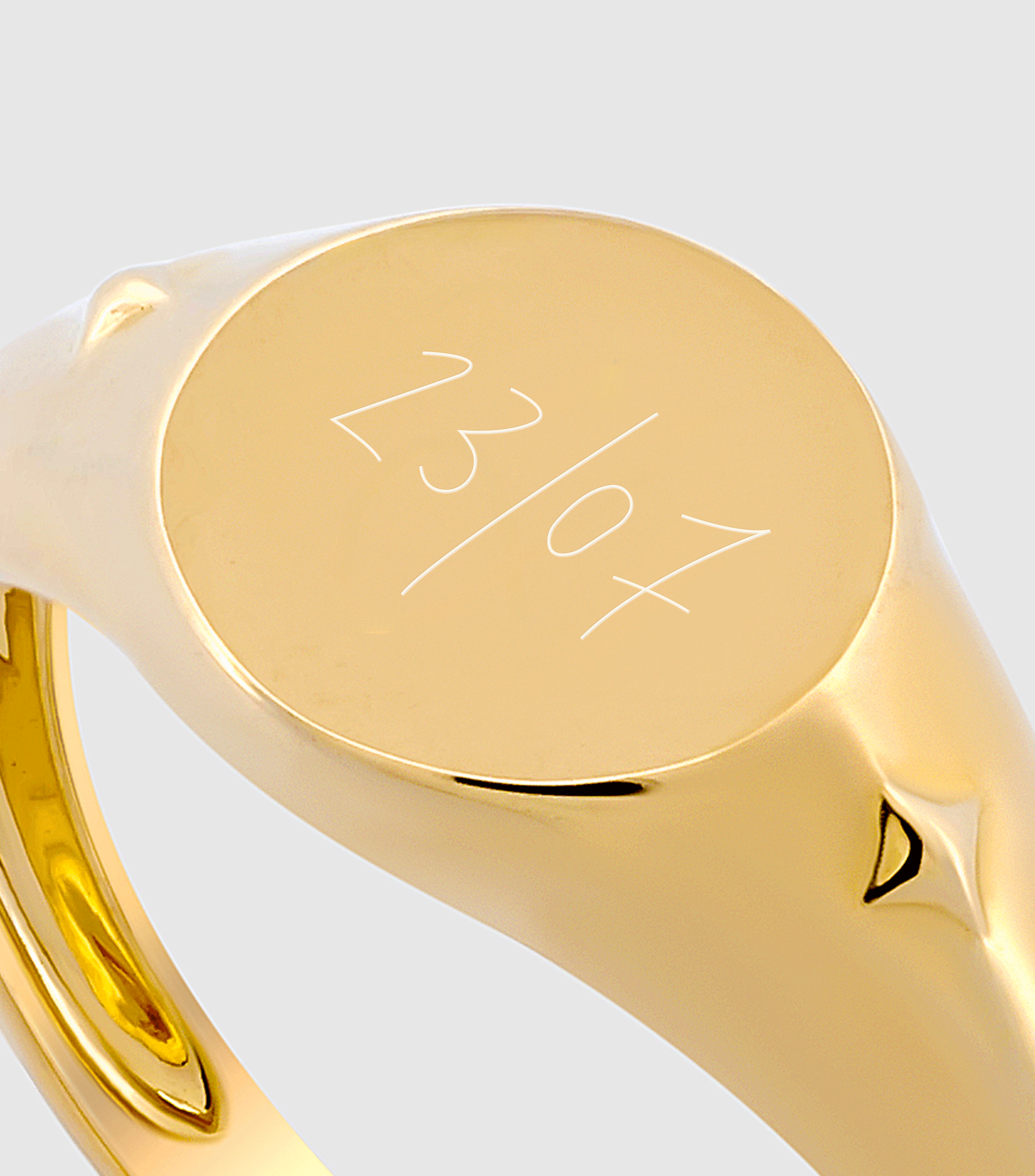 9K Solid Gold Script & Engraving Ring