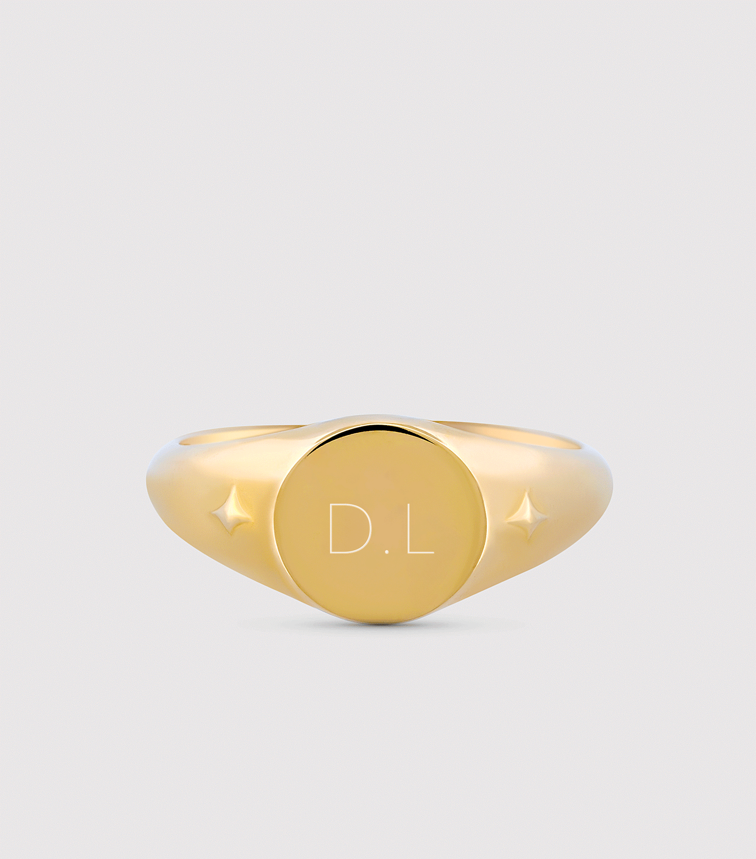 9K Solid Gold Script & Engraving Ring