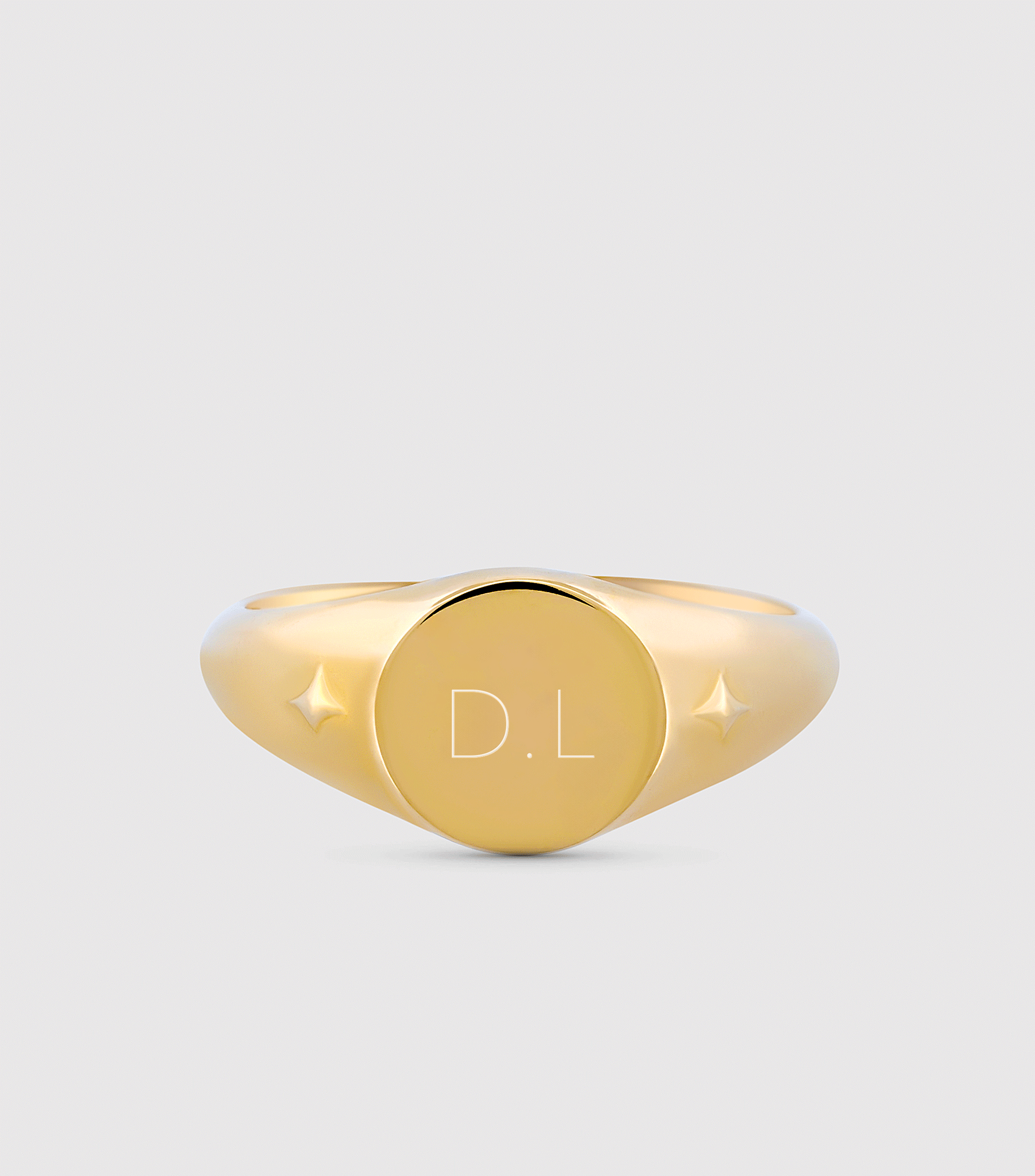 9K Solid Gold Script & Engraving Ring