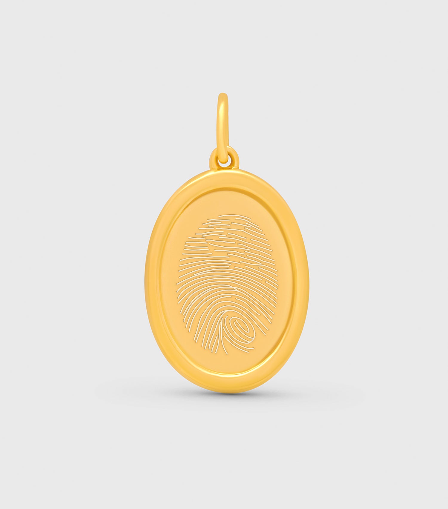18k Solid Gold Fine Celestial Pendant with Fingerprint