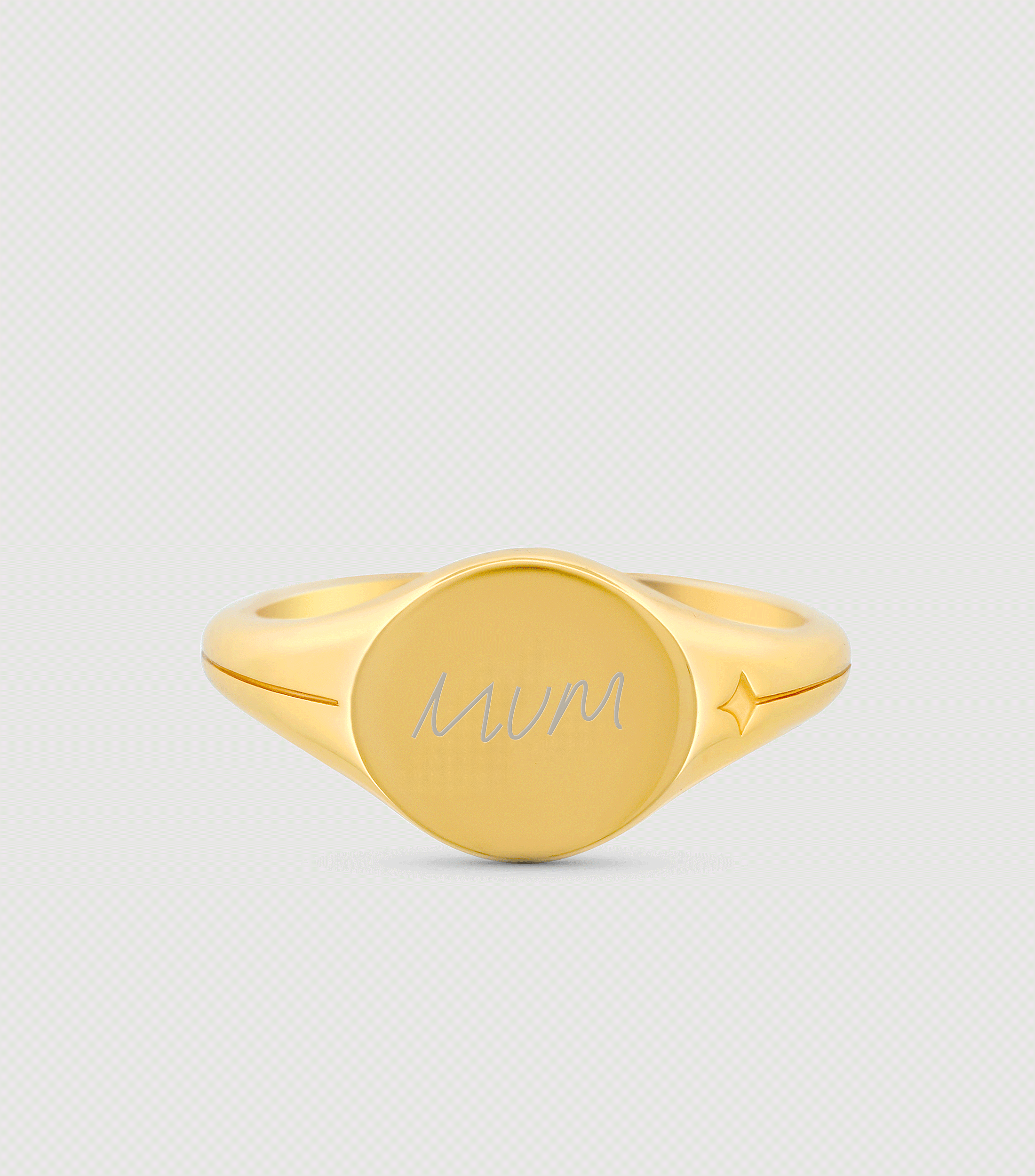 Script or Engraving Demi Fine Signet Ring