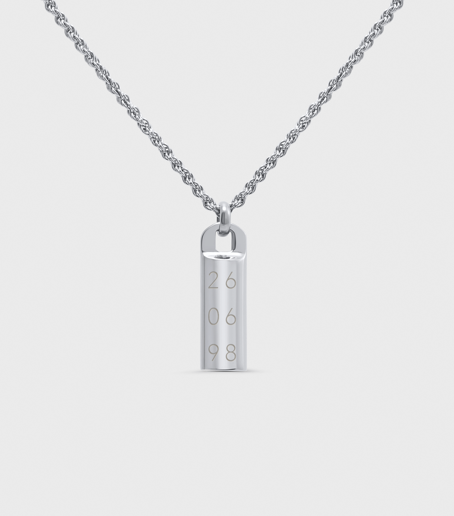Engravable Pendulum Necklace in Silver