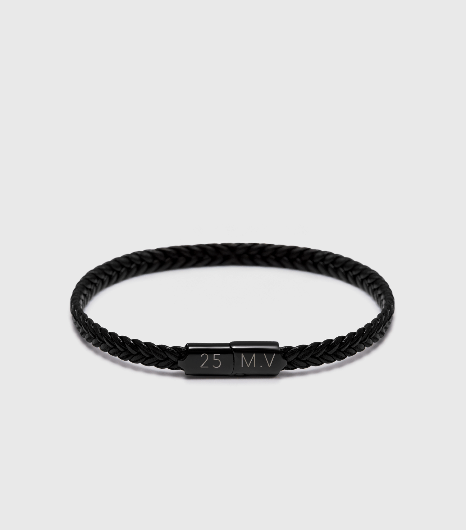 Woven Black Bracelet with Engravable Clasp