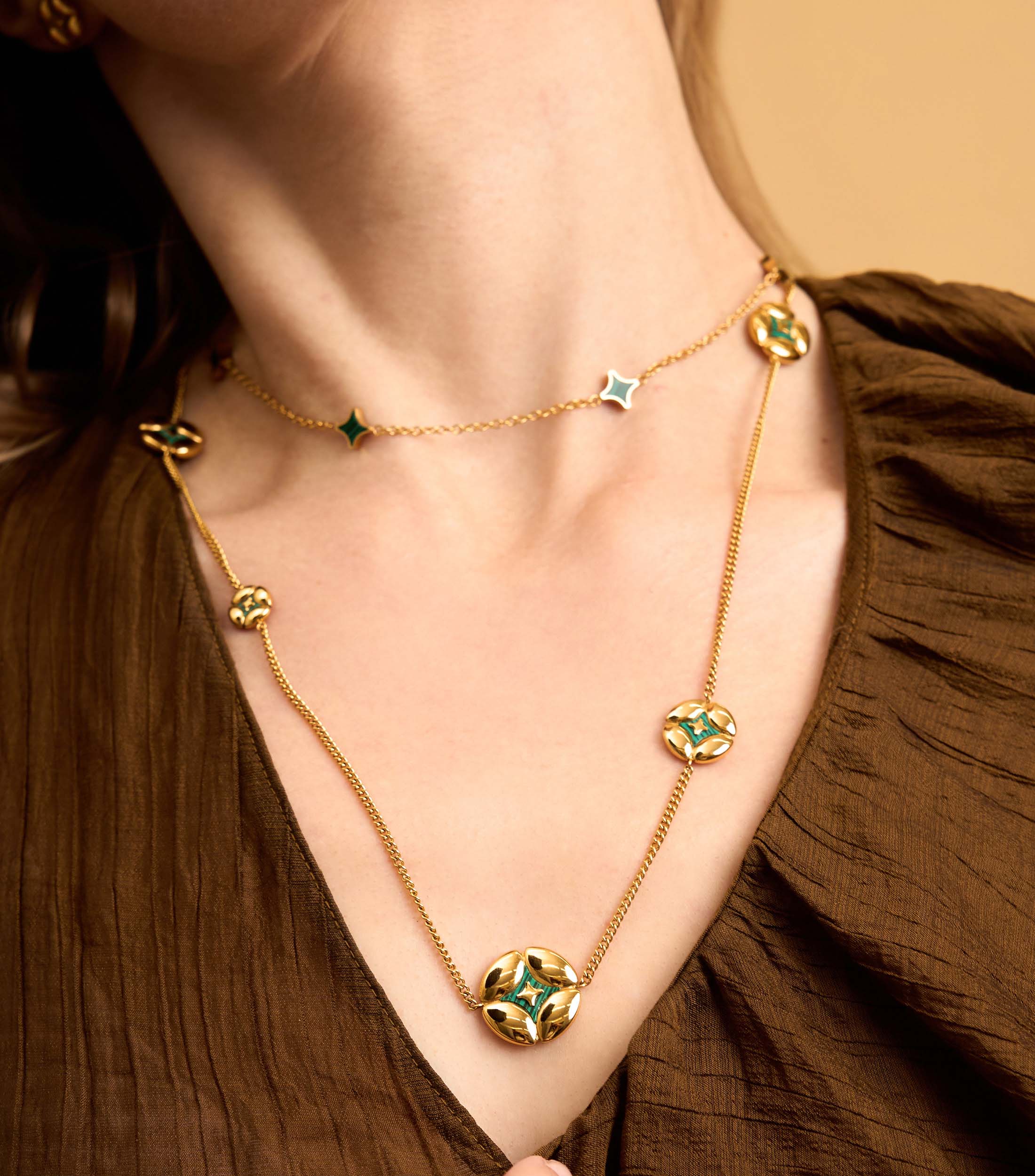 Se-Luna Star Necklace in Malachite