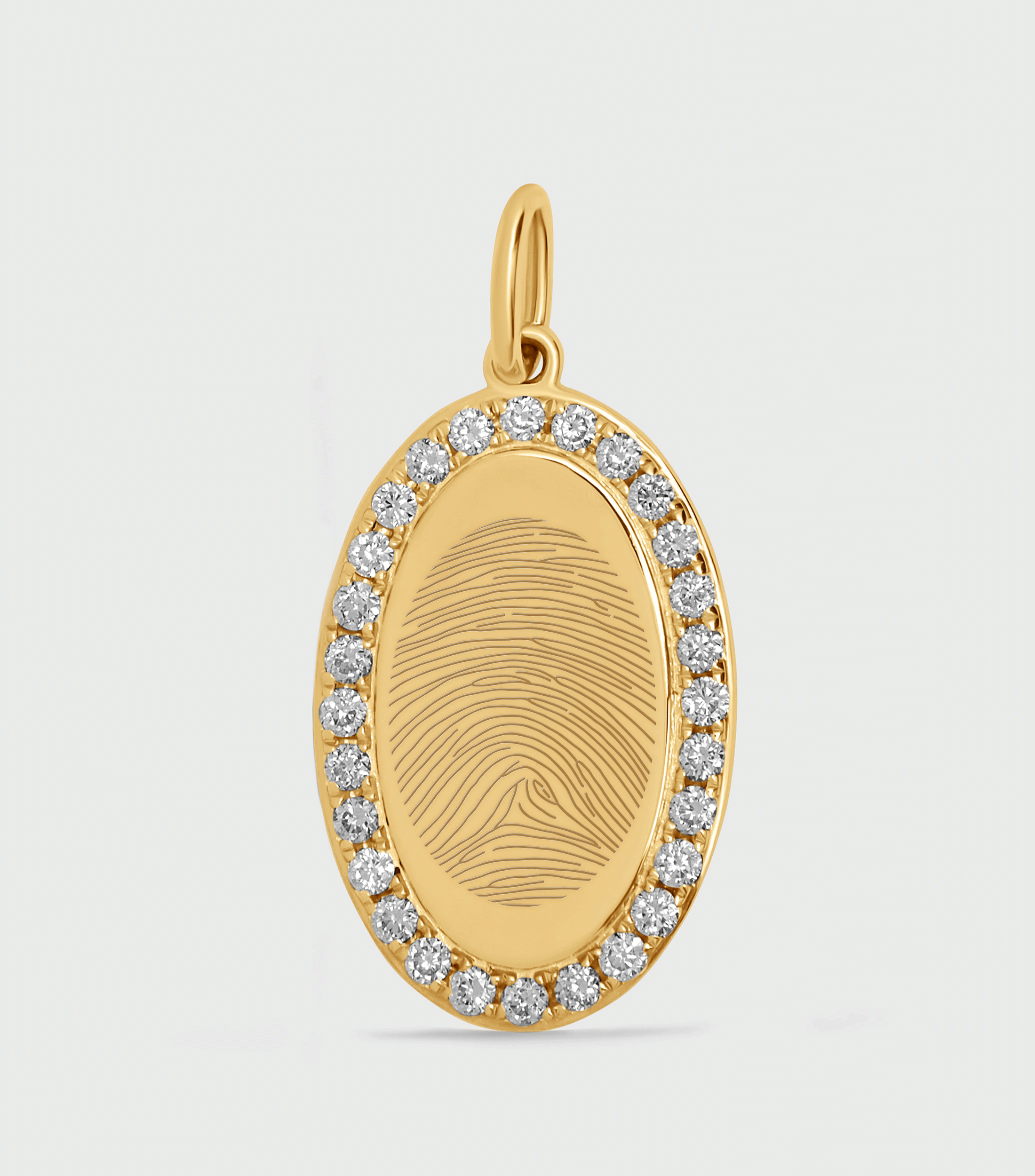 9K Celestial Lab Grown Diamond Infinity Pendant with Fingerprint