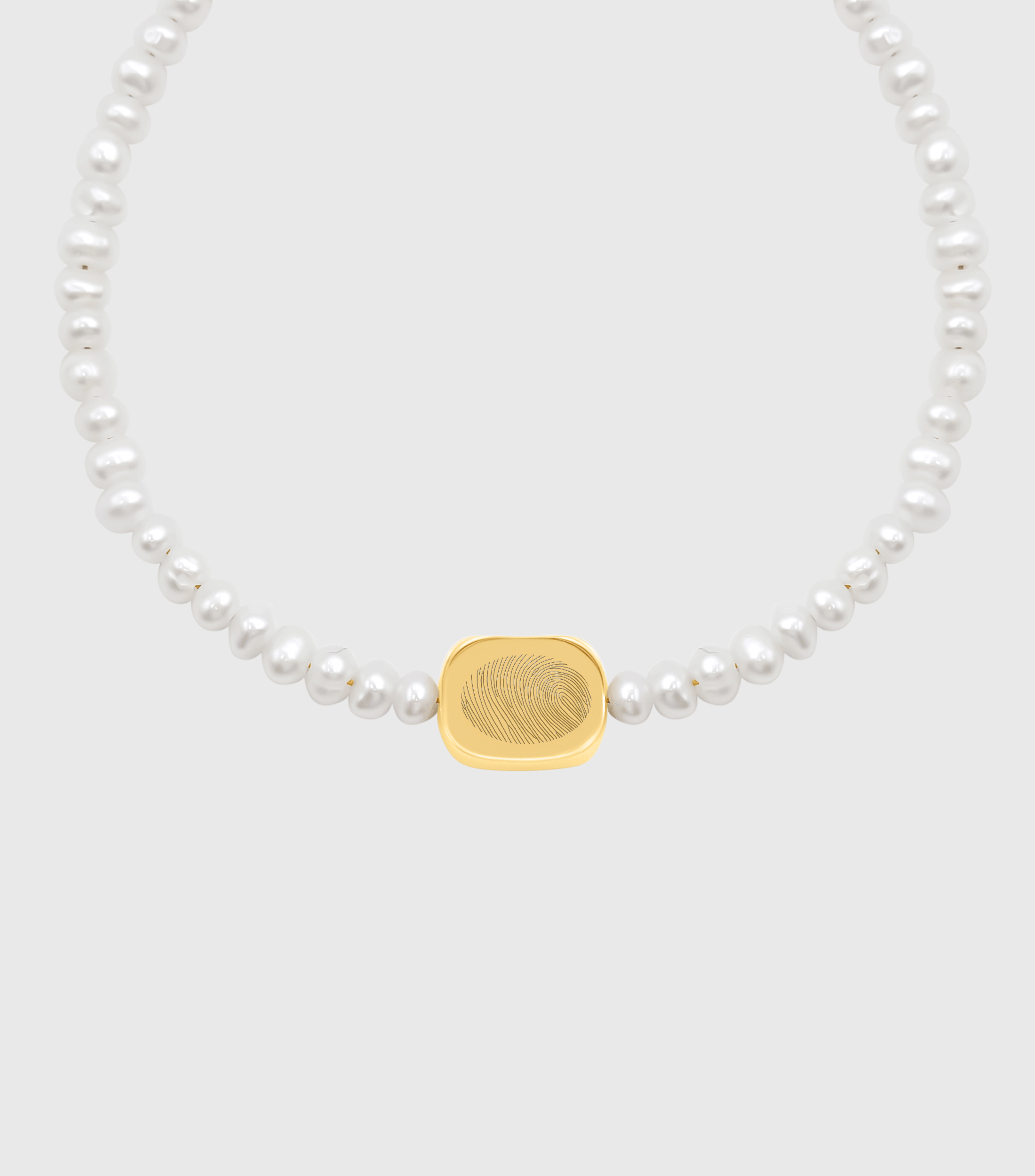 Vermeil Celestial Fingerprint Pendant Pearl Bracelet