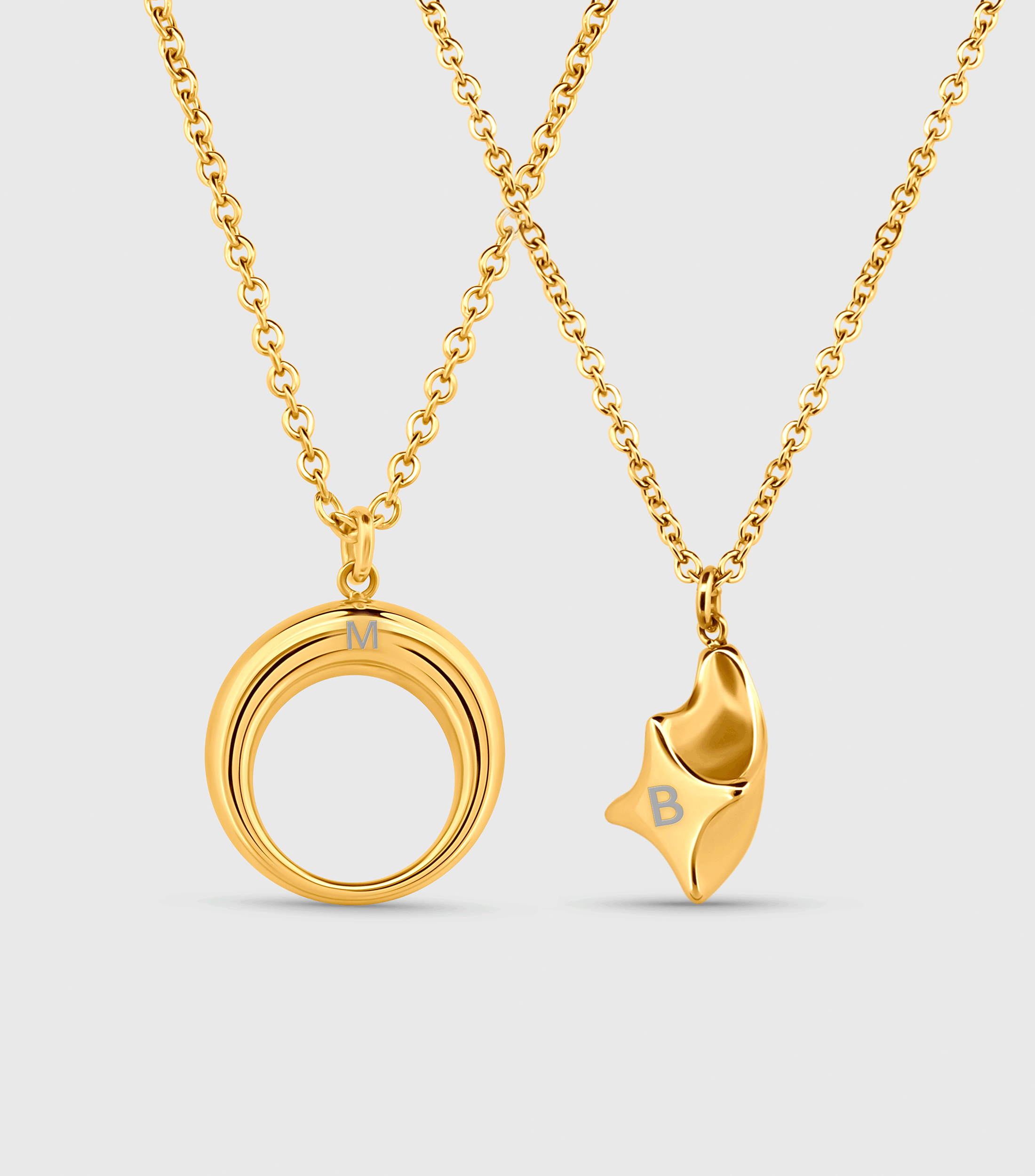 Crescent Moon Pendant Necklace & Se-Luna Pendant Necklace Gift Set