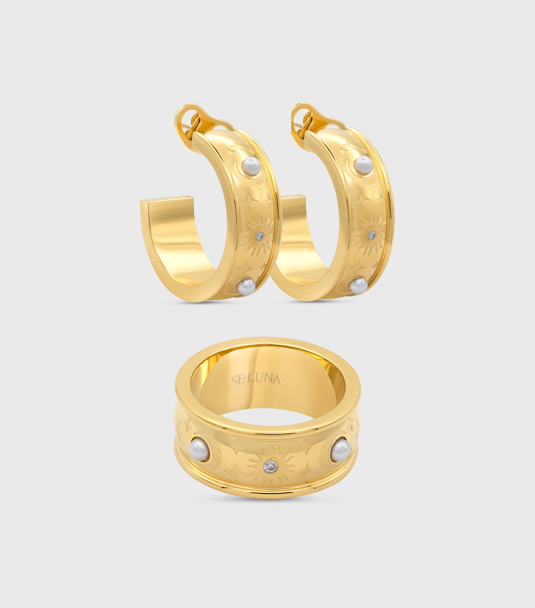 Orbit Hoops and Ring Gift Set