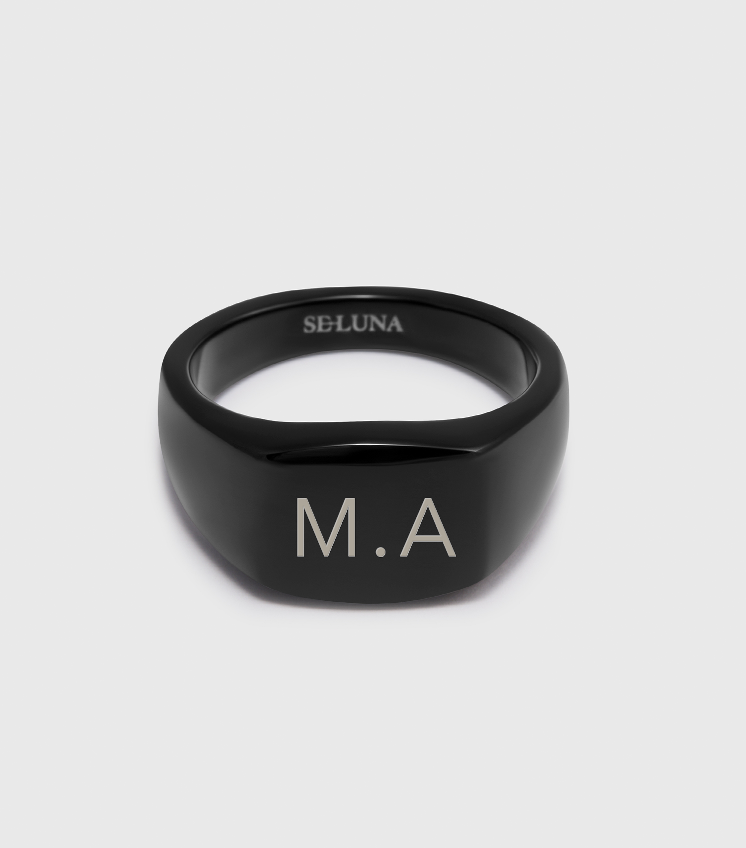 Gunmetal Engravable Signet Ring