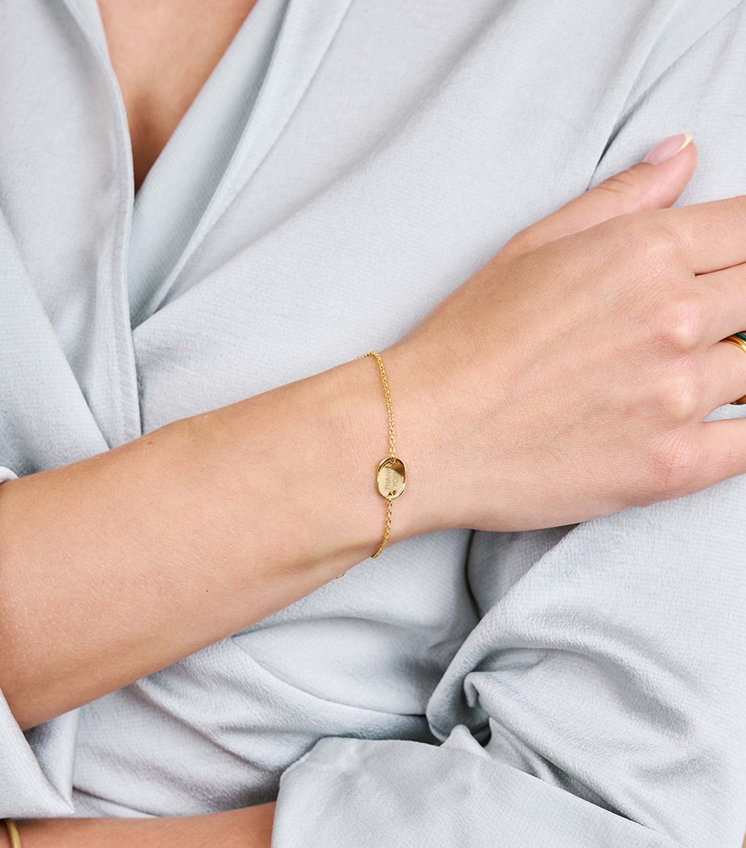 Vermeil Engraving Pendant Bracelet Teacher&