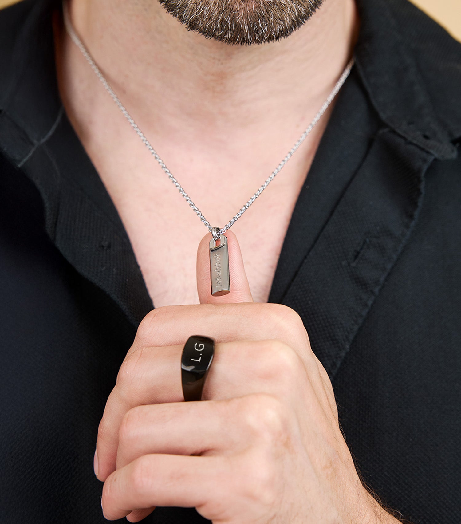 Gunmetal Engravable Signet Ring