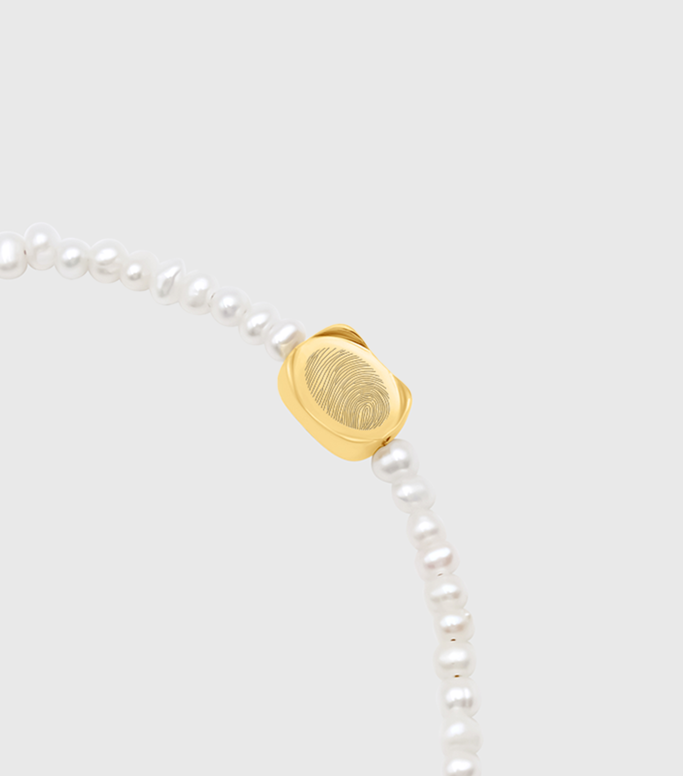 Vermeil Celestial Fingerprint Pendant Pearl Bracelet