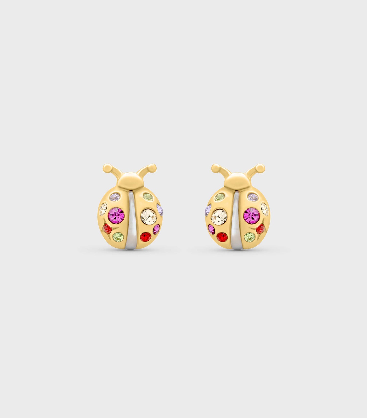 Gold Lady Bug Studs