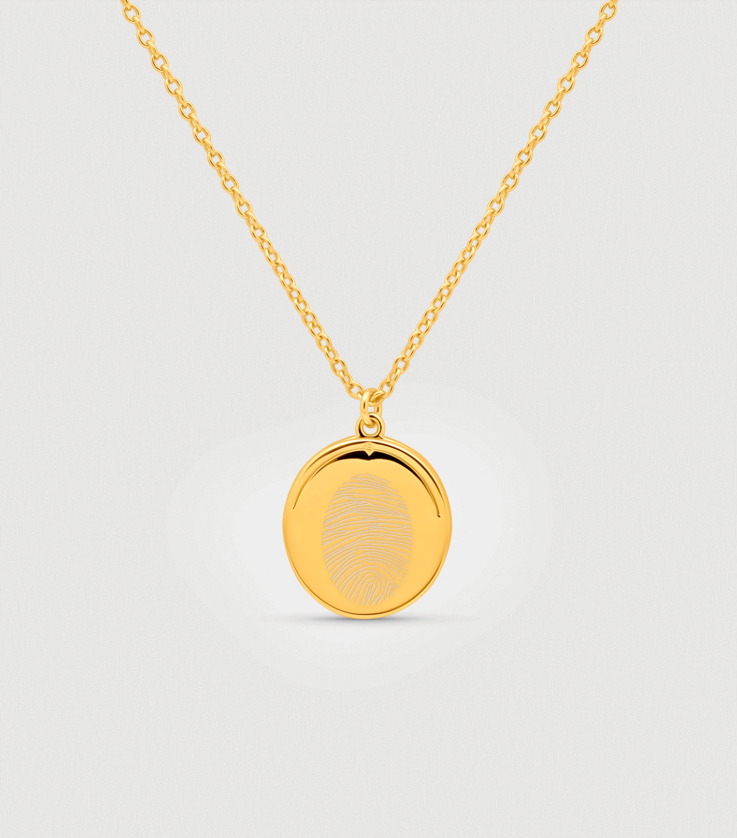 Celestial Fingerprint Oval Locket in Vermeil