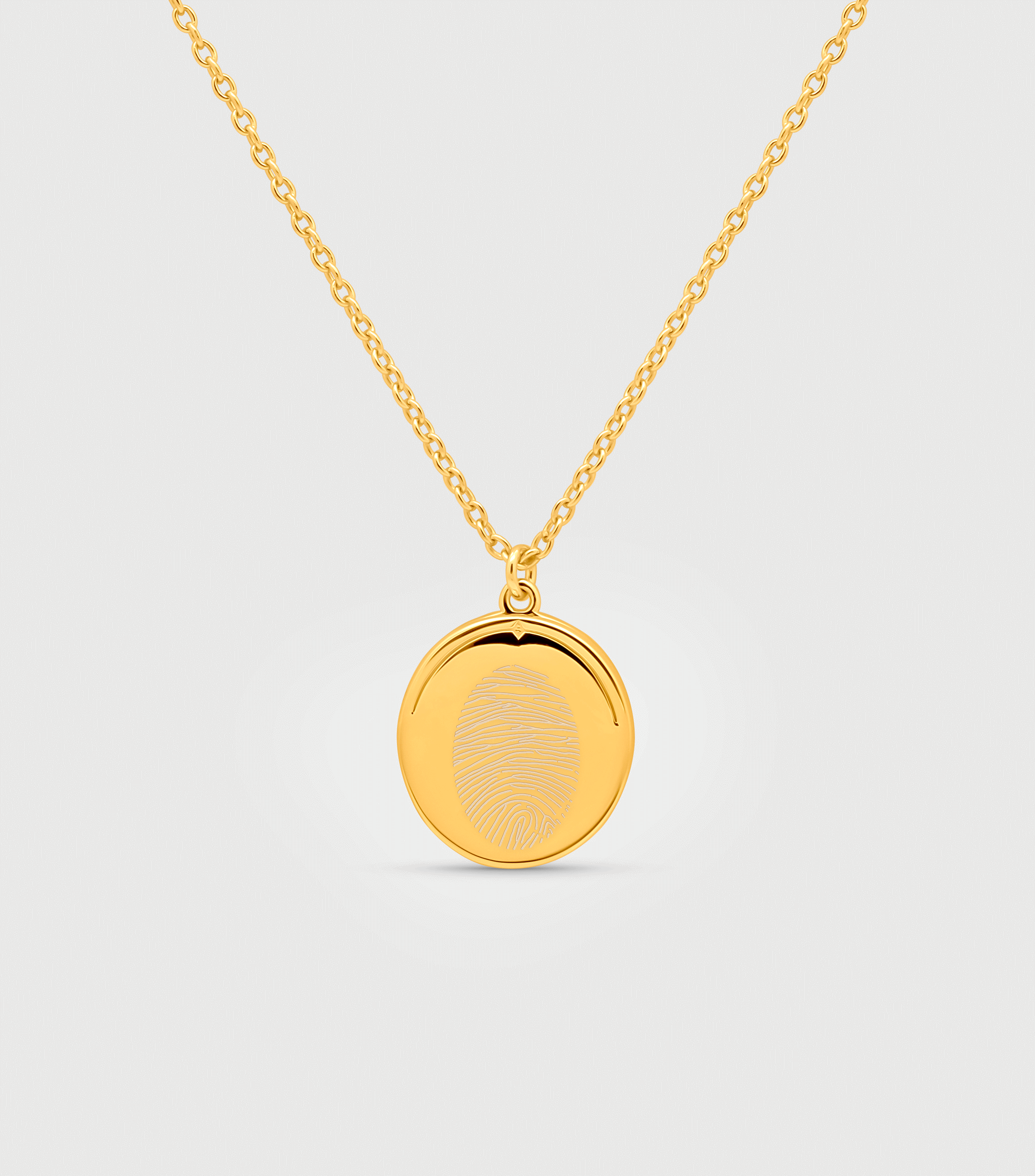 Celestial Fingerprint Oval Locket in Vermeil