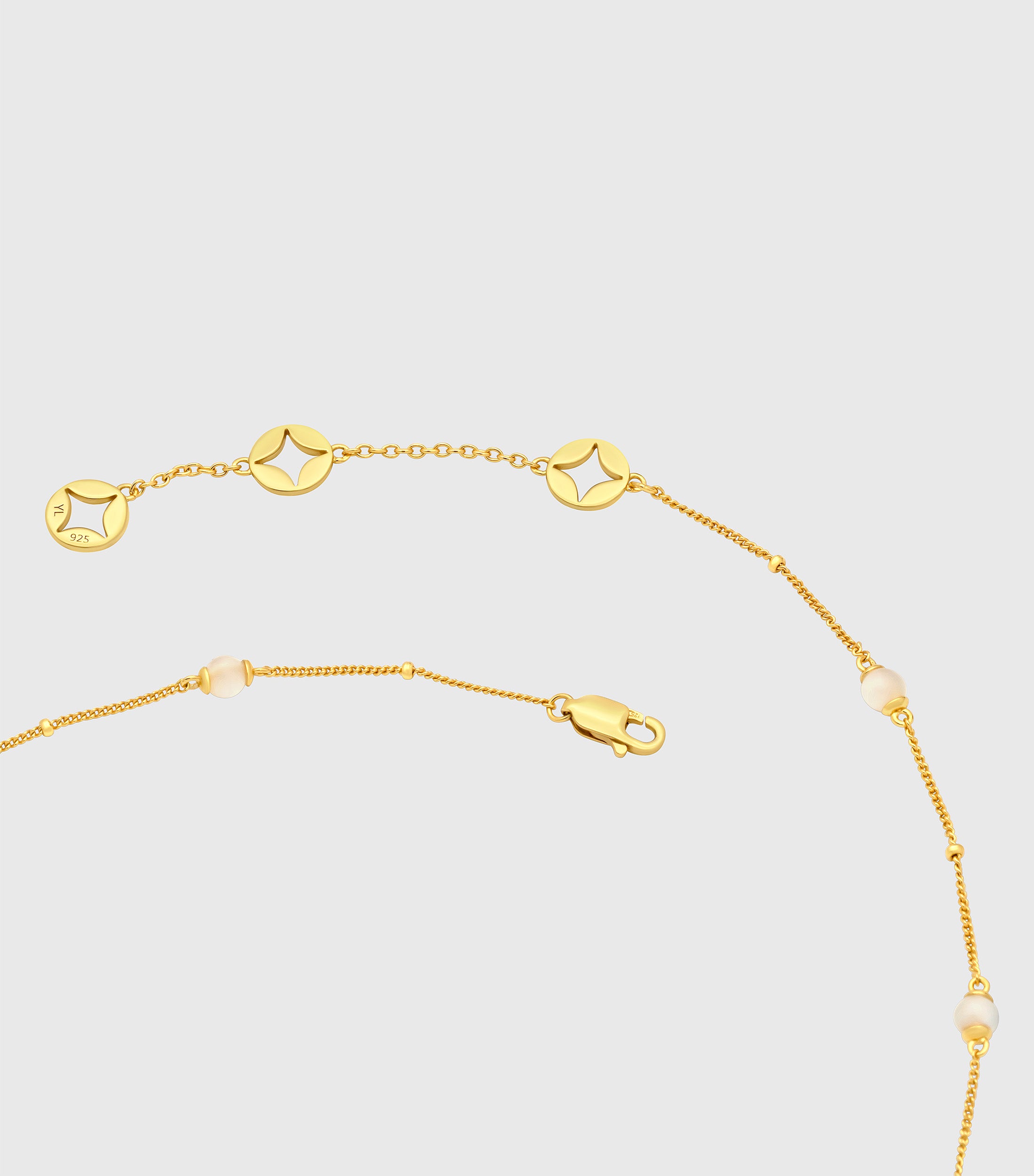 Ball Chain Necklace in Mother of Pearl