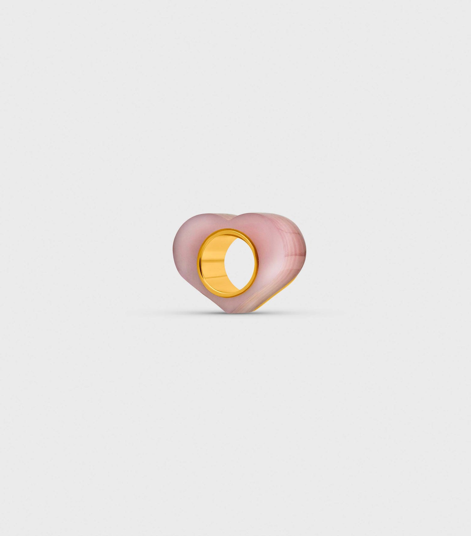 9K Solid Gold Pink Mother of Pearl Heart Charm