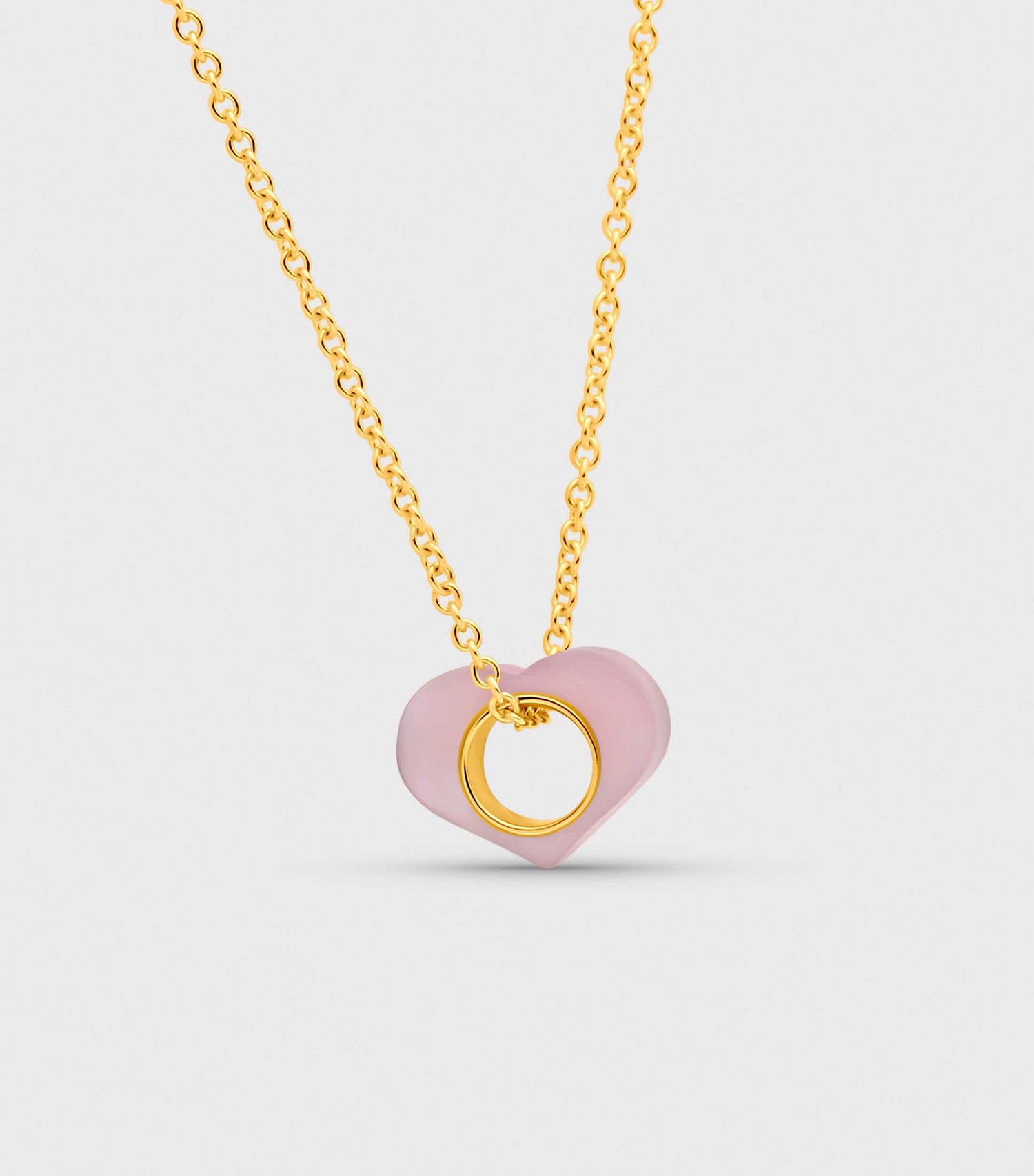 9K Solid Gold Pink Mother of Pearl Heart Charm