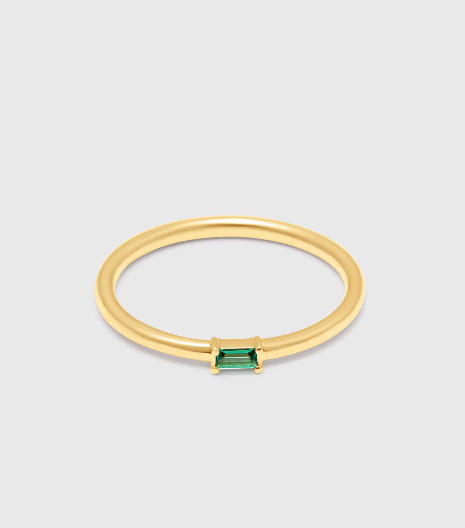 9K Gold Baguette Emerald Ring
