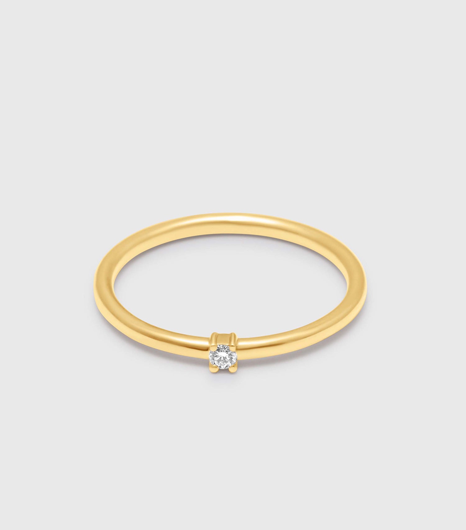9K Gold Solitaire Diamond Ring