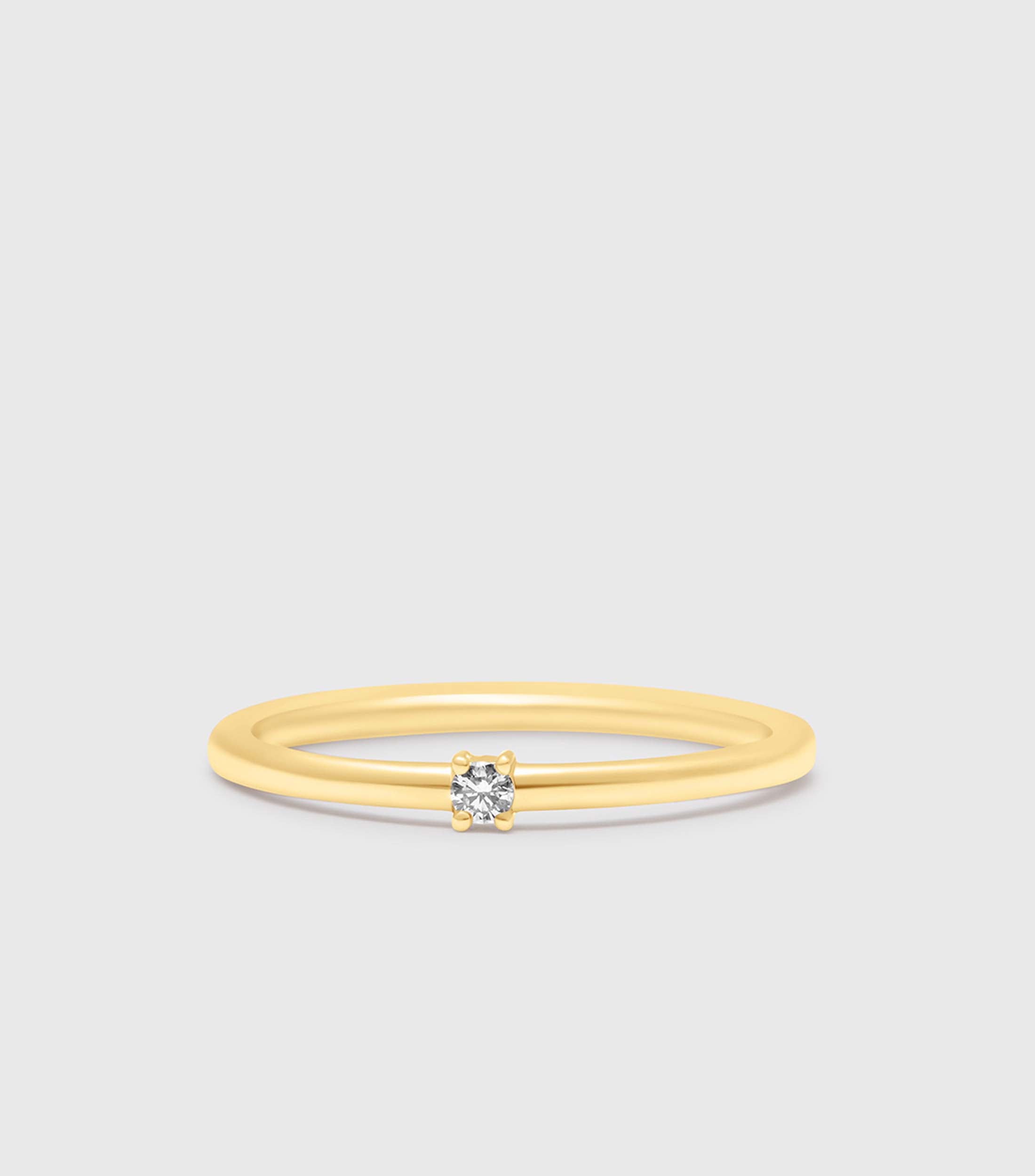 9K Gold Solitaire Diamond Ring