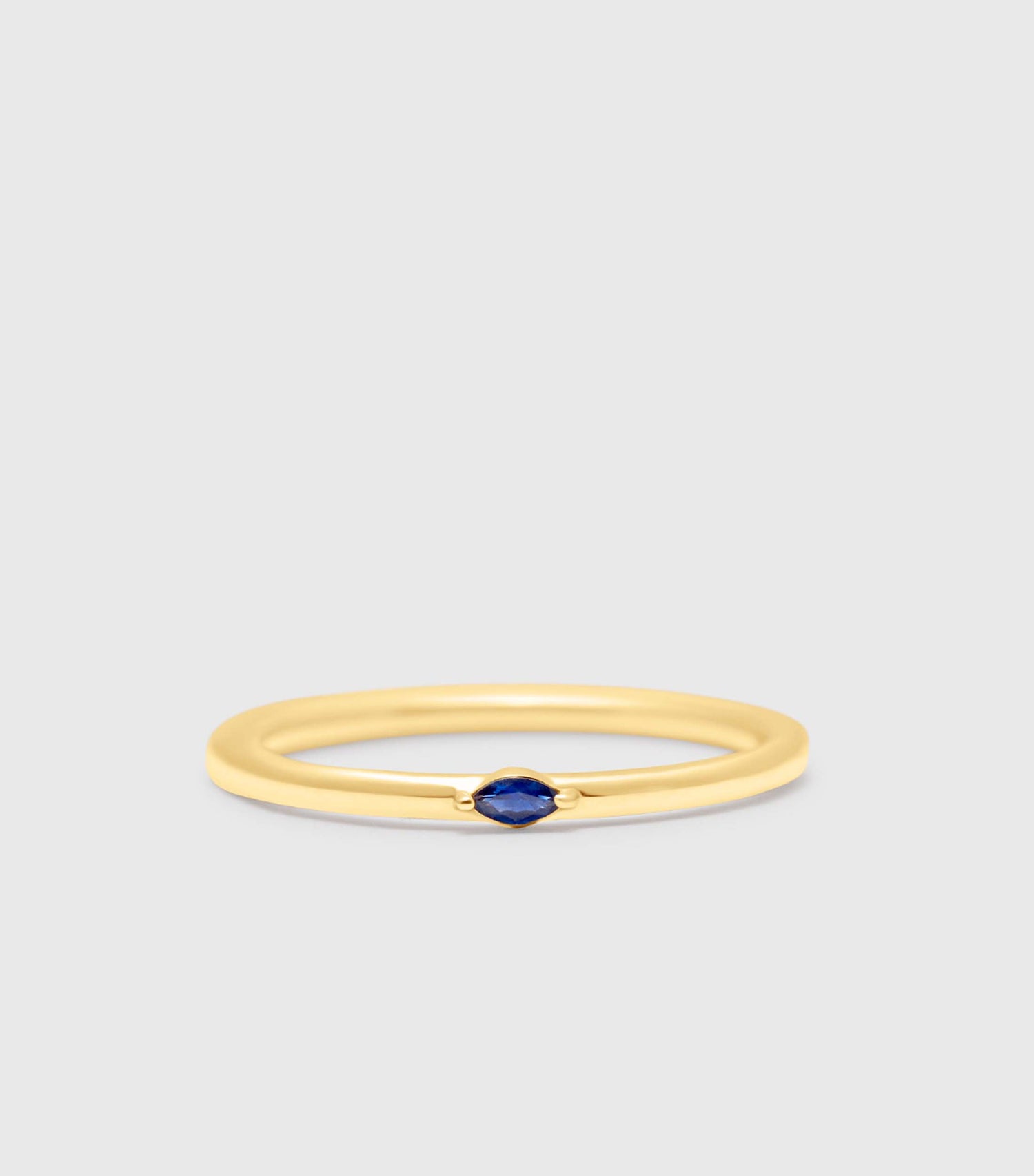 9K Gold Marquise-Cut Sapphire Ring