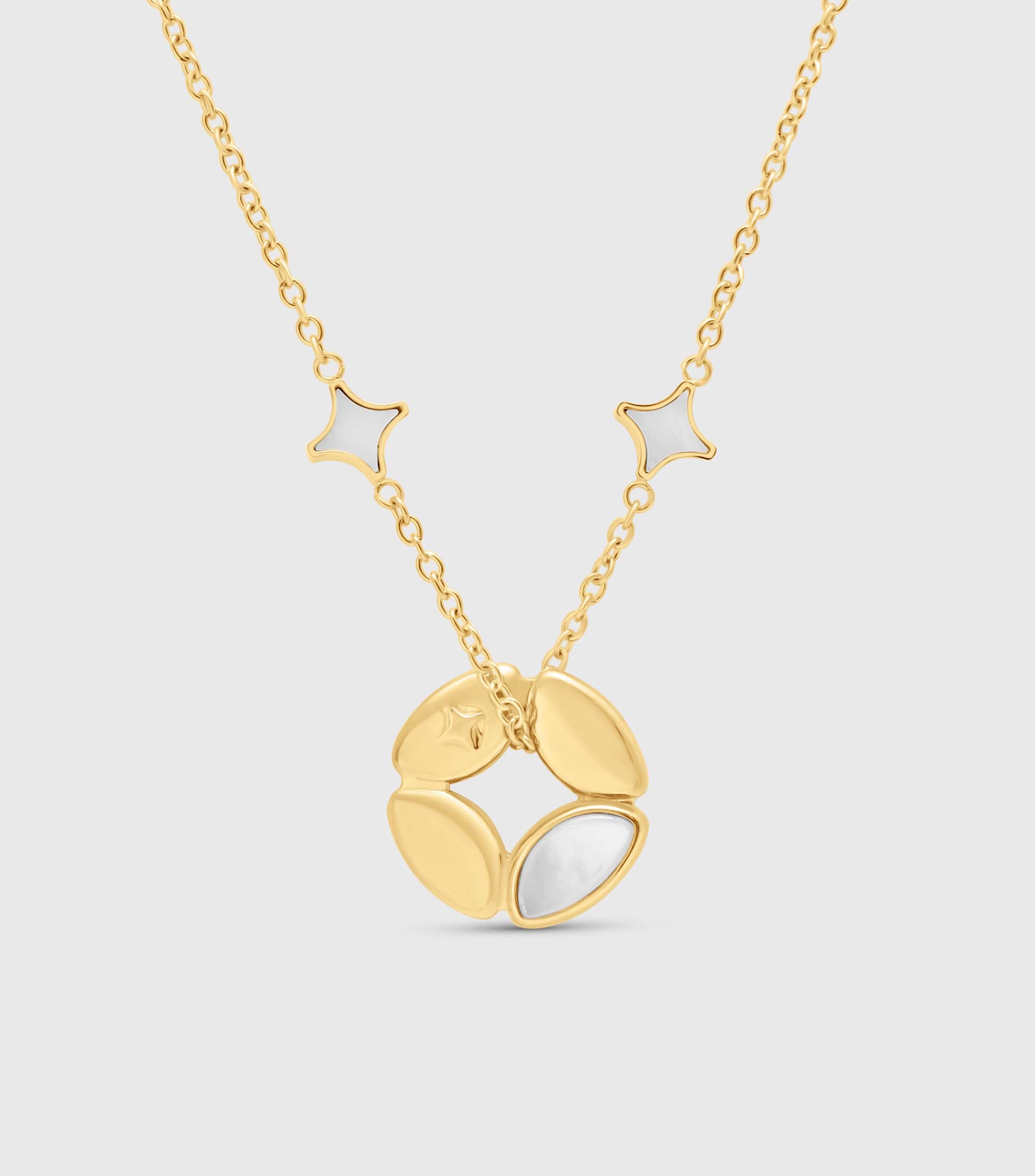 Ring Pillow Pendant Necklace in Mother Of Pearl