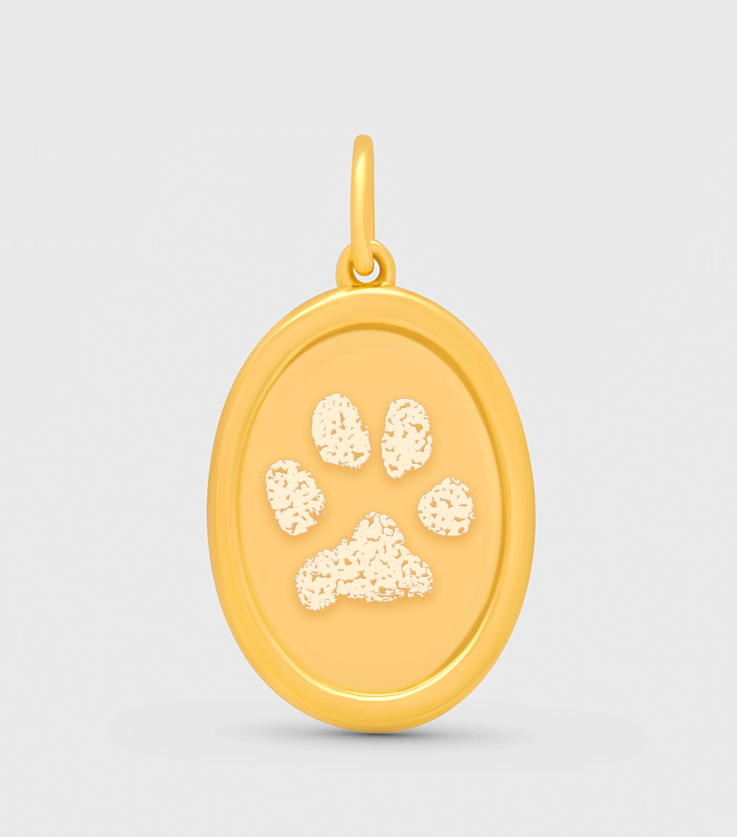 18k Solid Gold Fine Pet Print Celestial Pendant