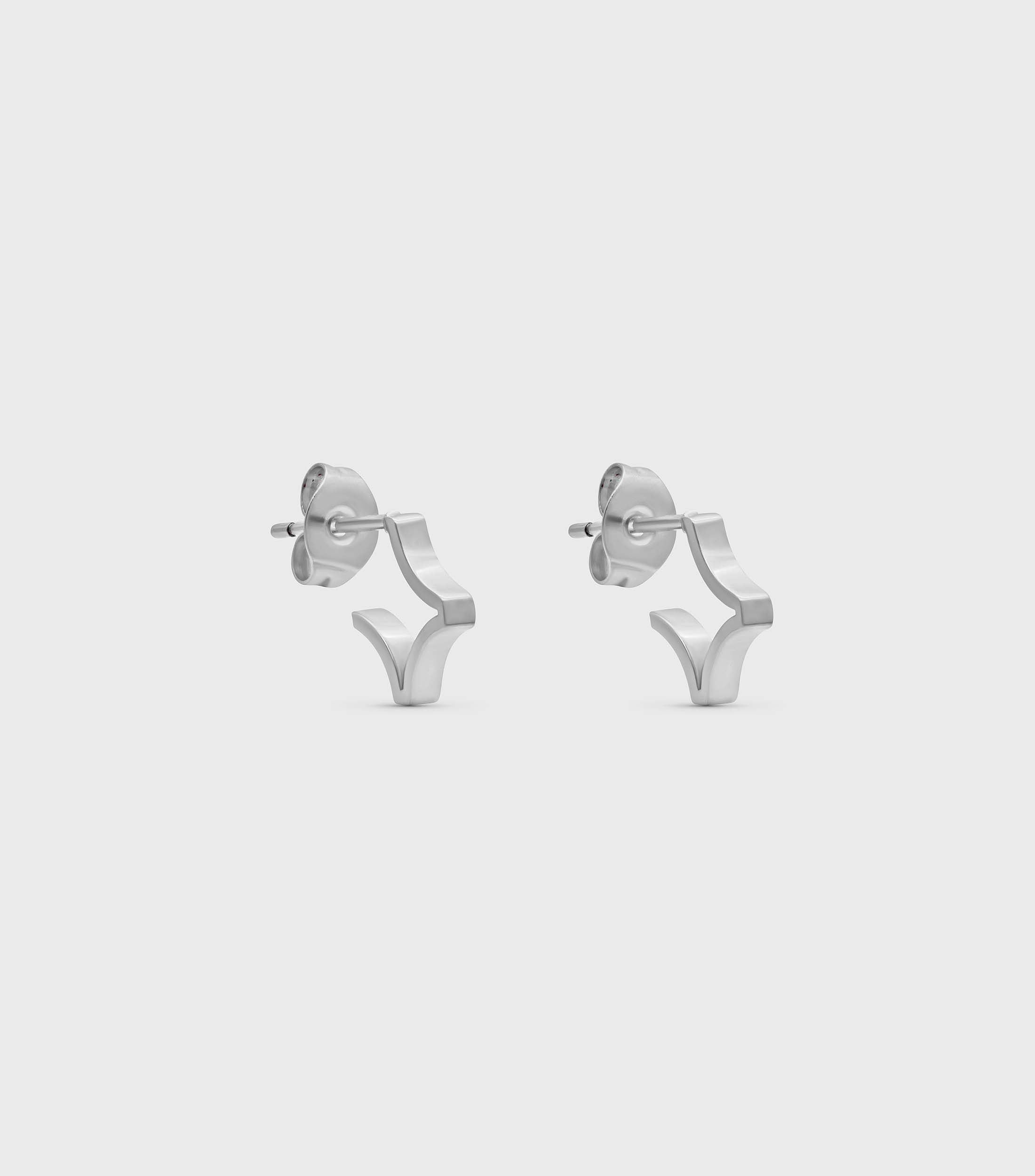 Se-Luna Star Petite Hoop Earring in Silver